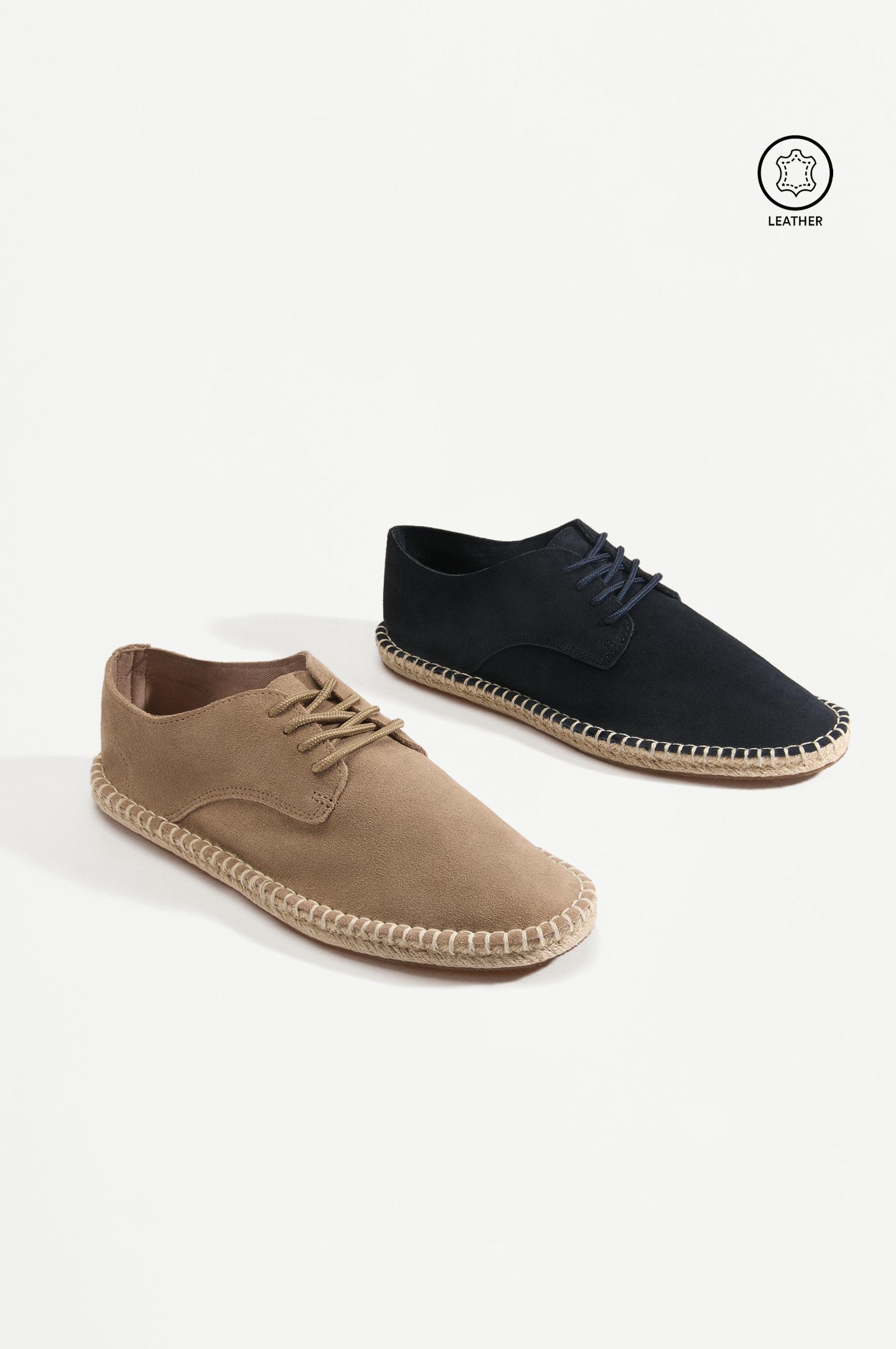 Leather Blucher dress shoe — NAVY BLUE