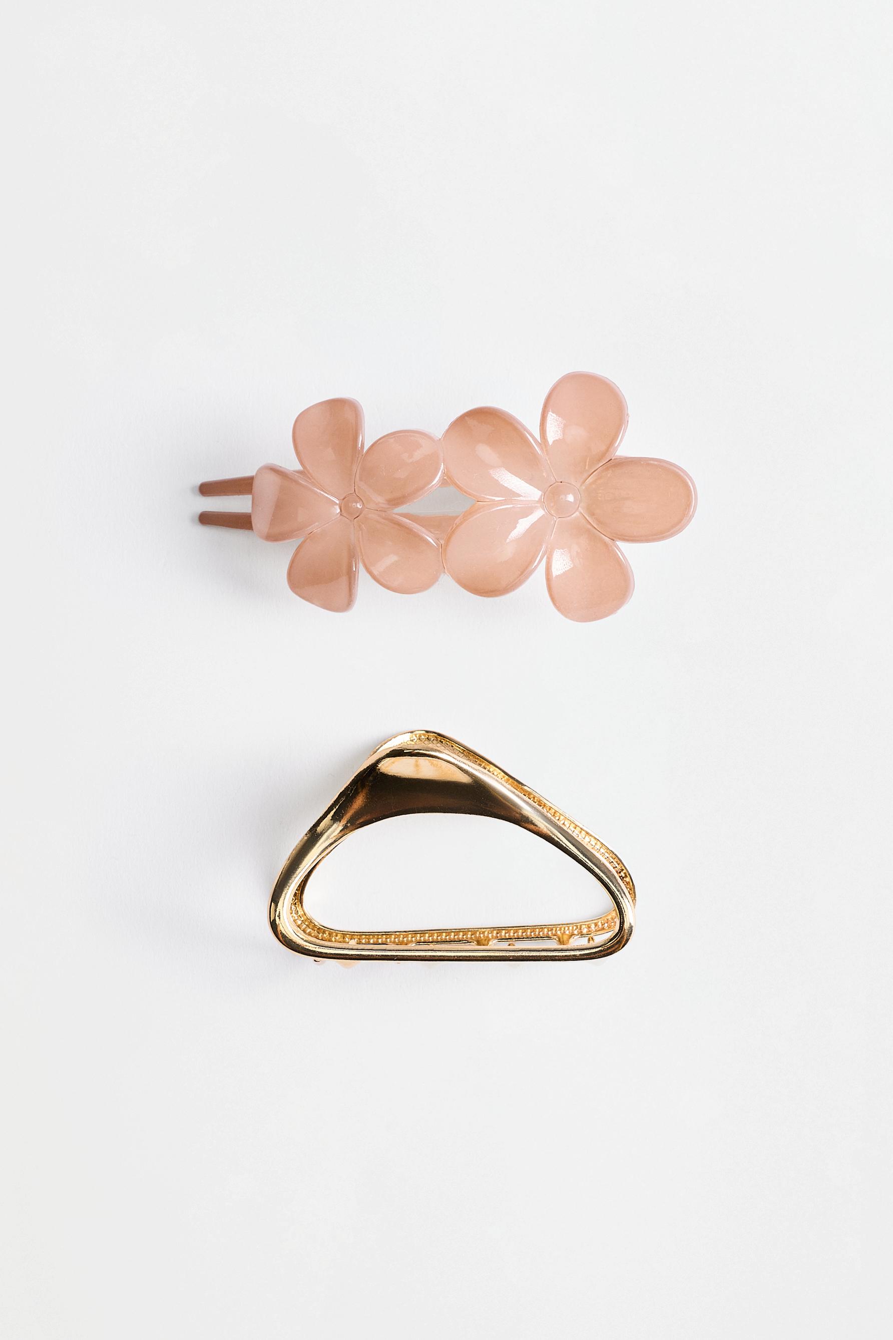 Assorted hair clips (2-pack) — BROWN