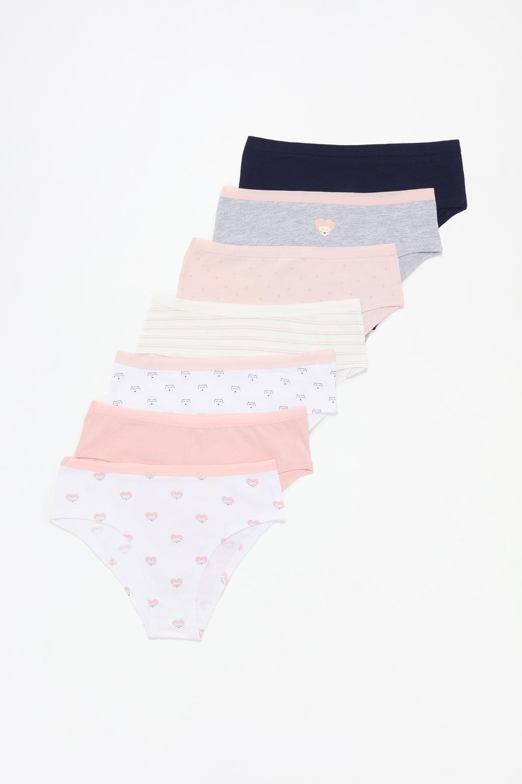 7-pack of cat print hipster briefs