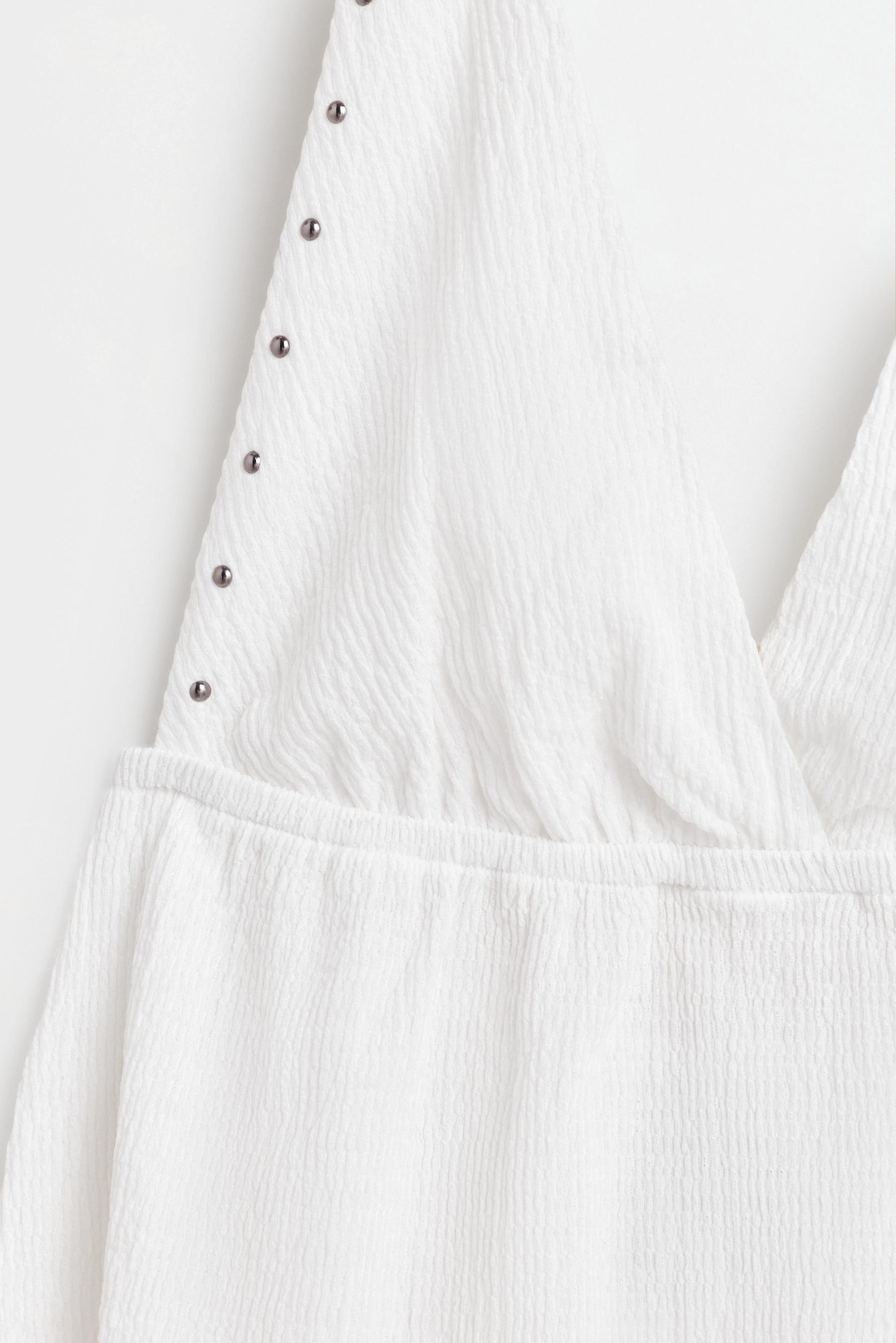 Studded halter top — OFF WHITE