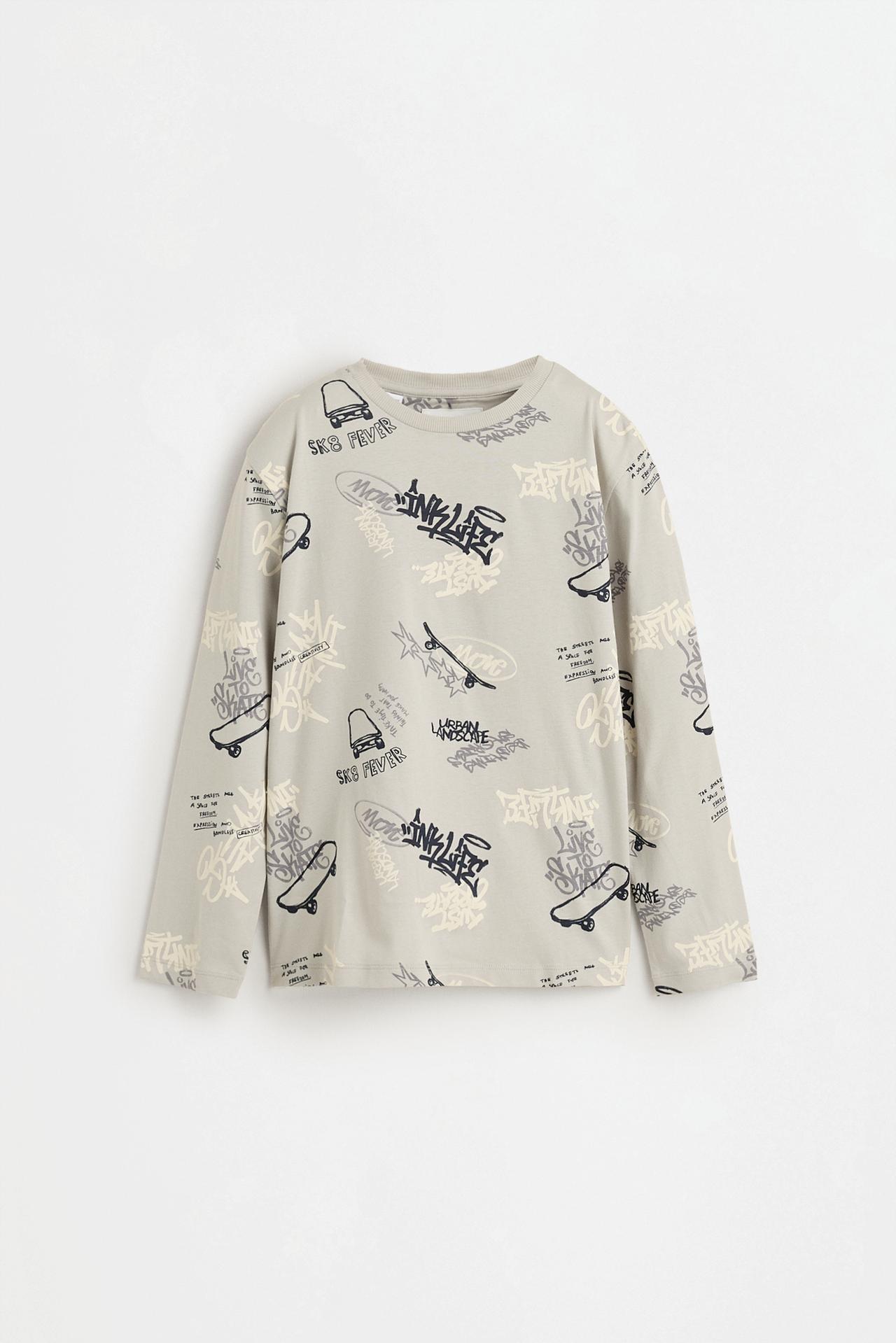 Long printed pyjamas — PALE GREY