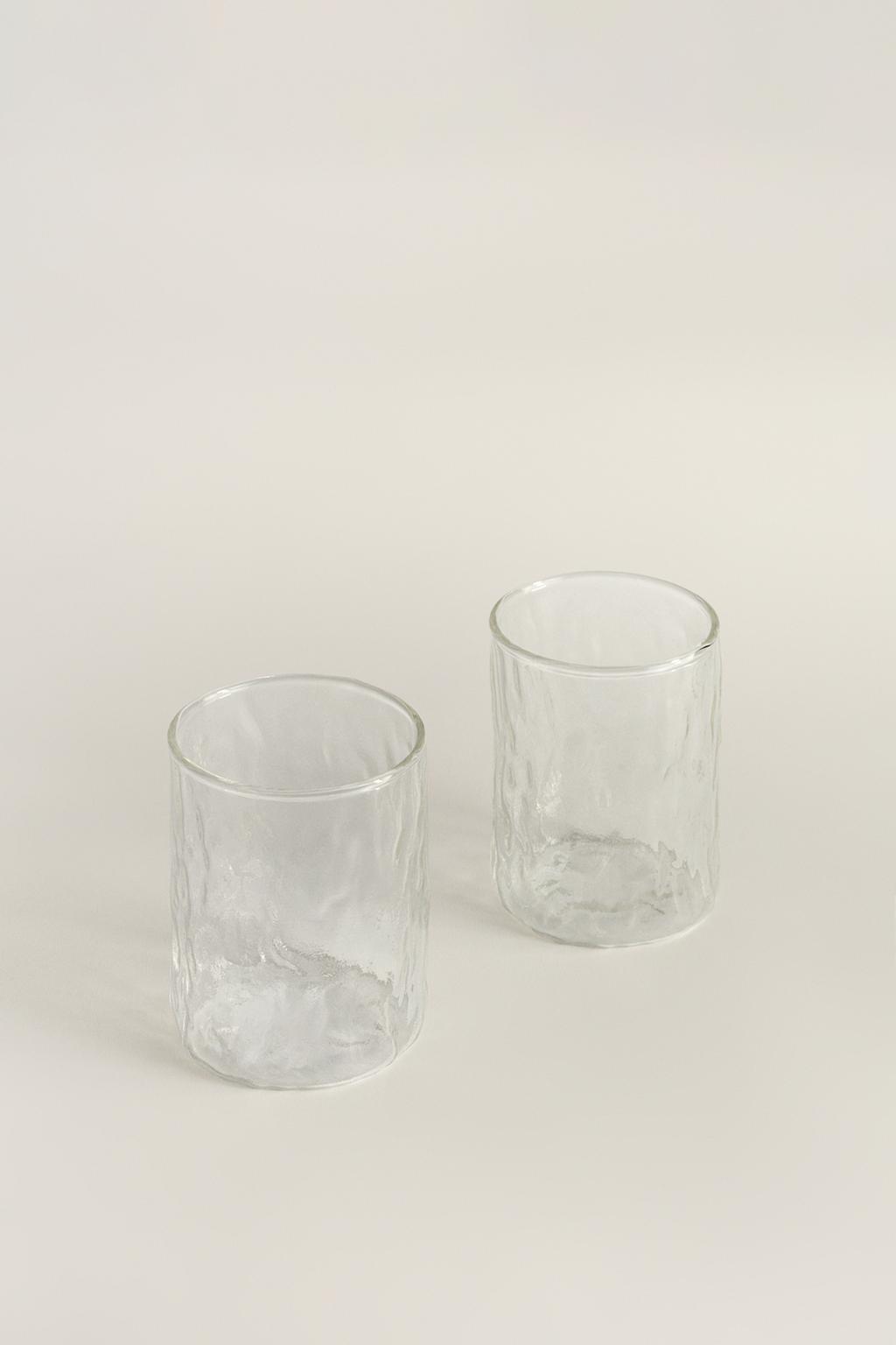 Paquet 2 gots borosilicat relleu