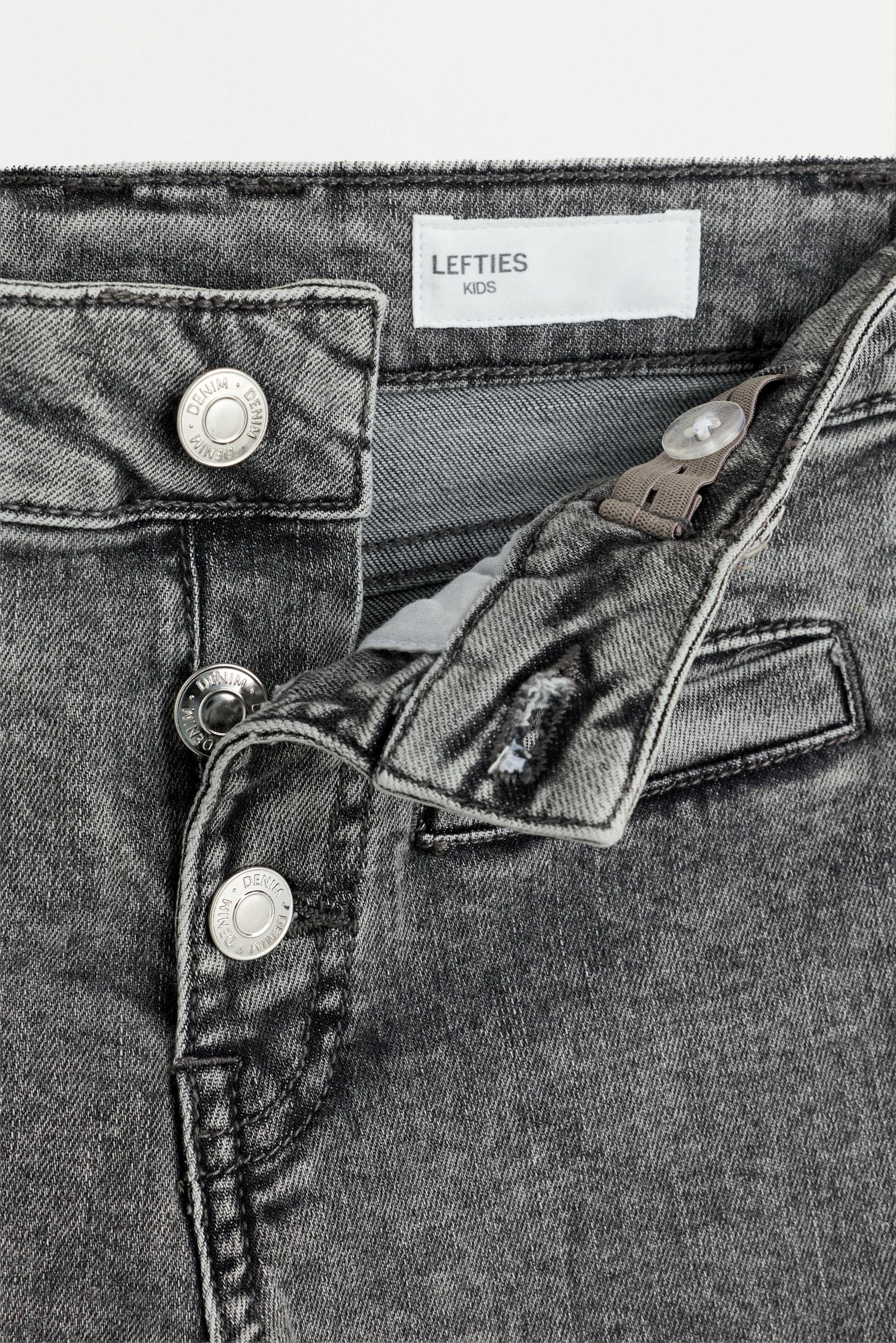 Bell bottom jeans with buttons — MEDIUM GREY