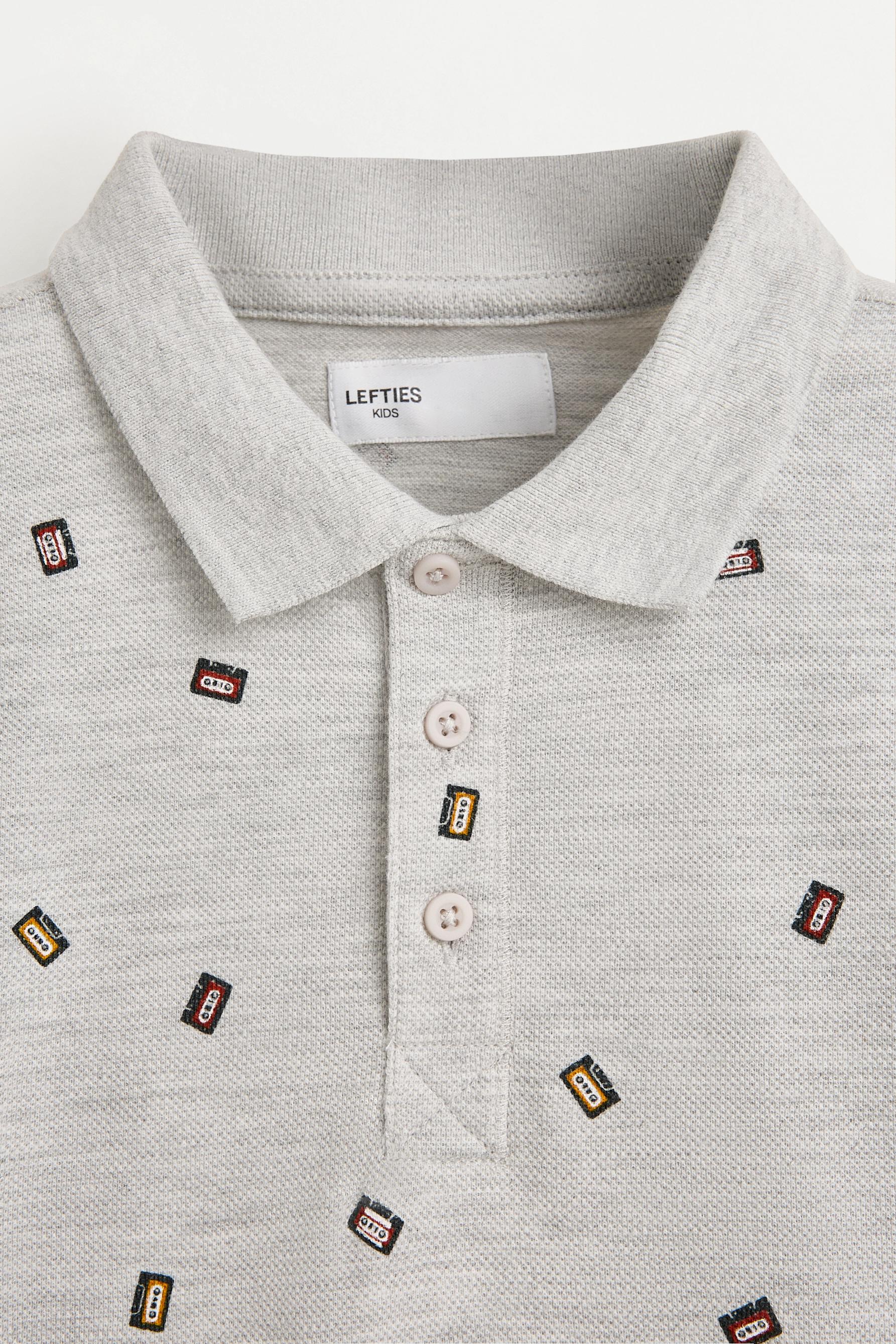 Printed polo shirt — GREY MARL