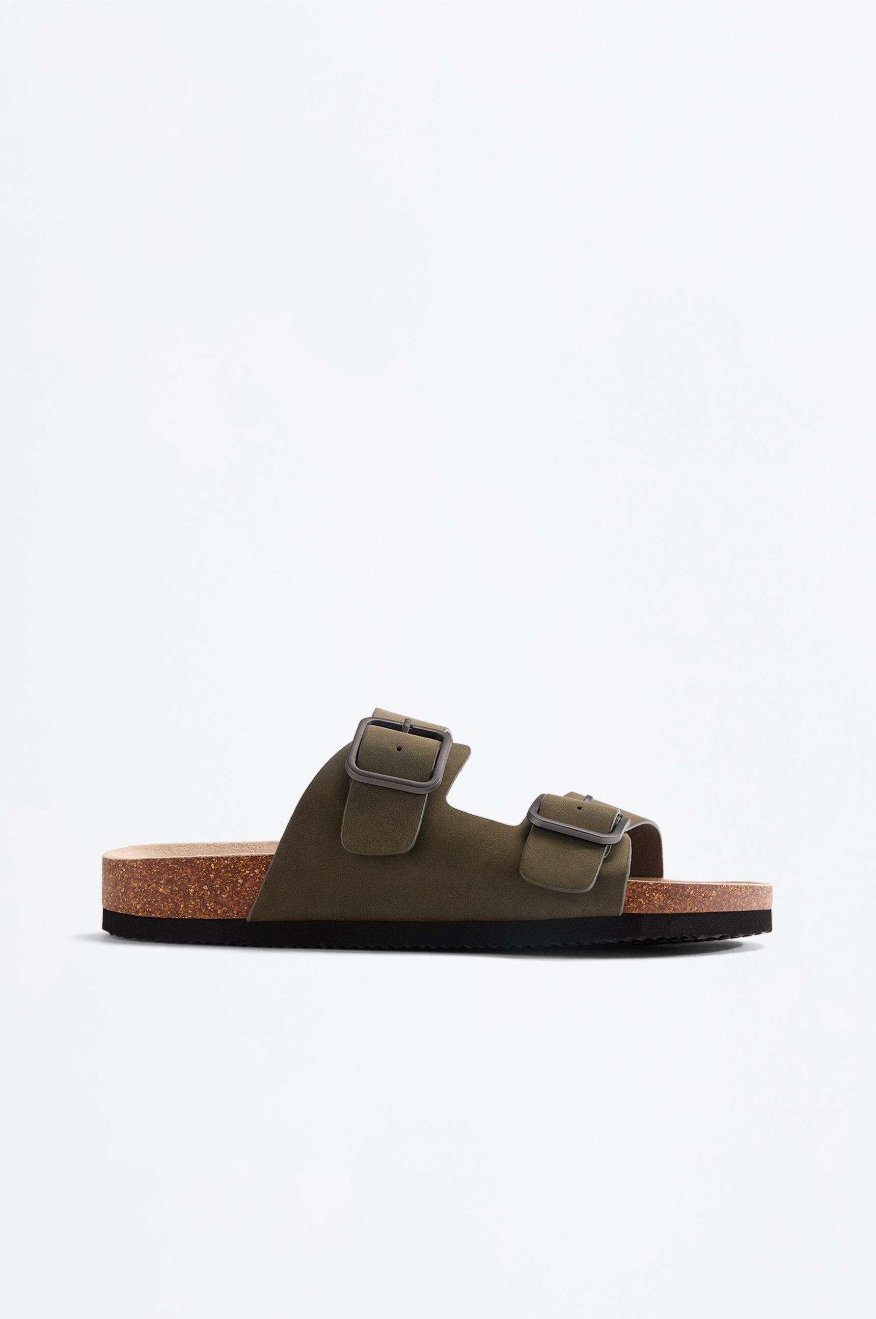 Comfort buckle sandals — KHAKI