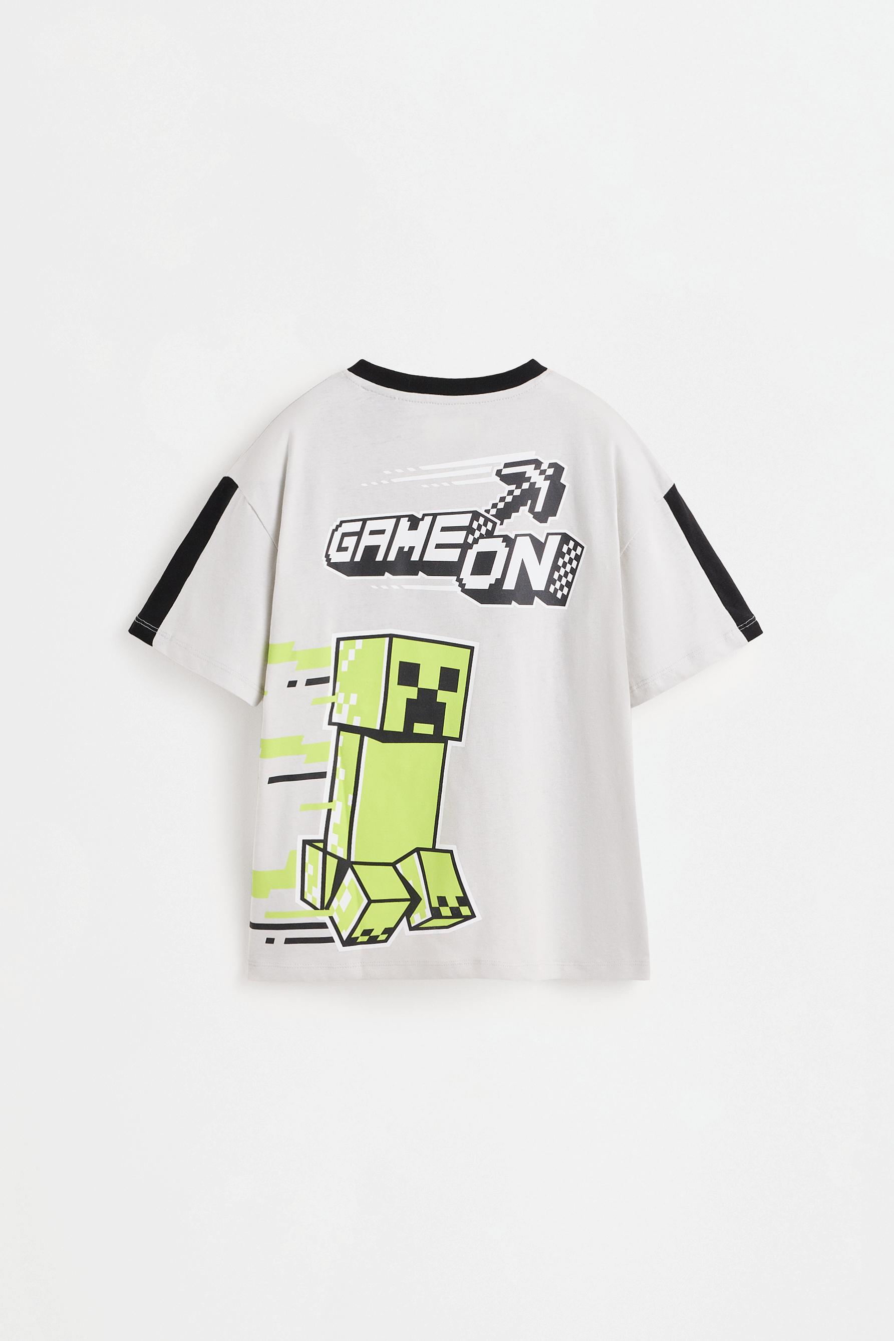 Minecraft Game On T-shirt — PALE BLUE