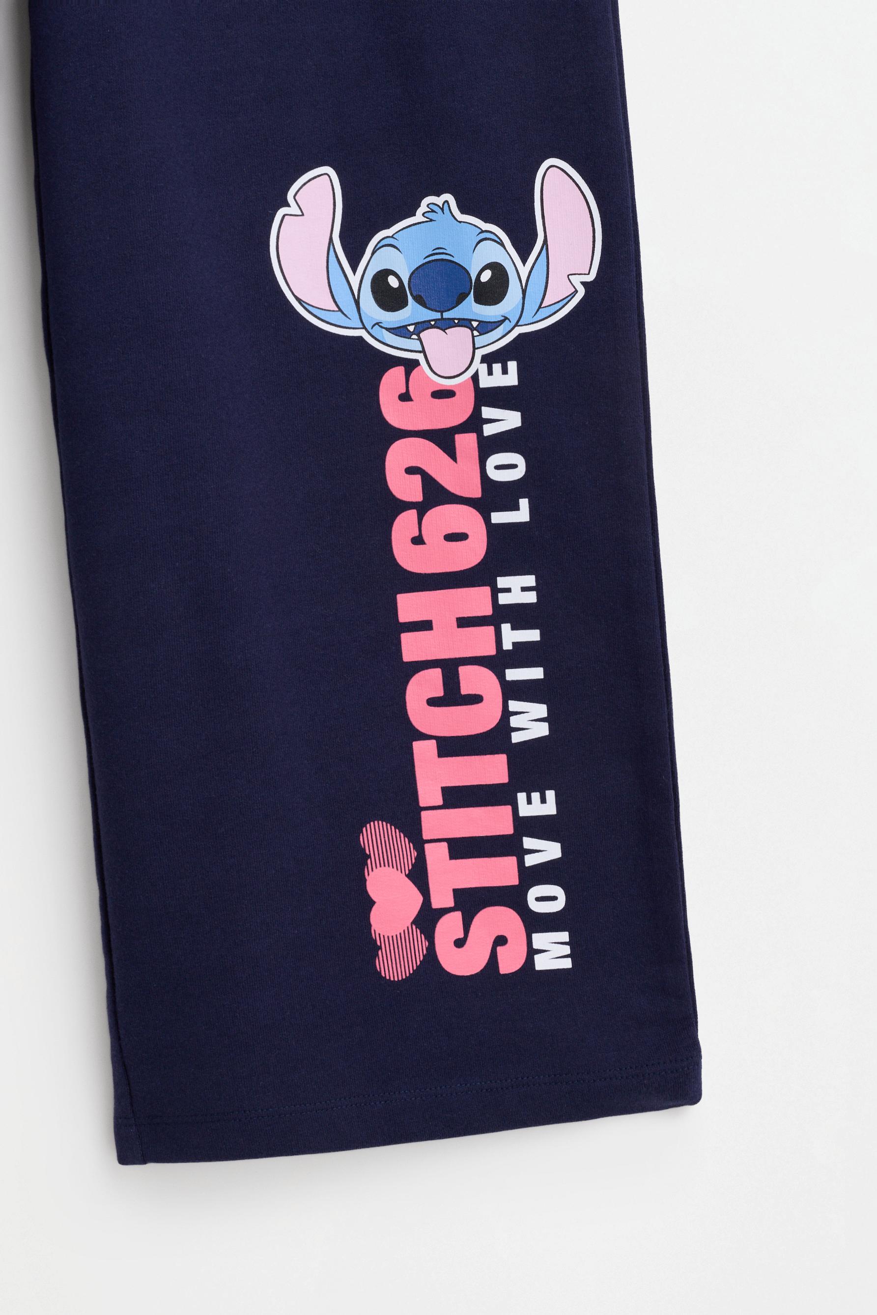 Stitch ©Disney plush wide-leg trousers — DARK BLUE