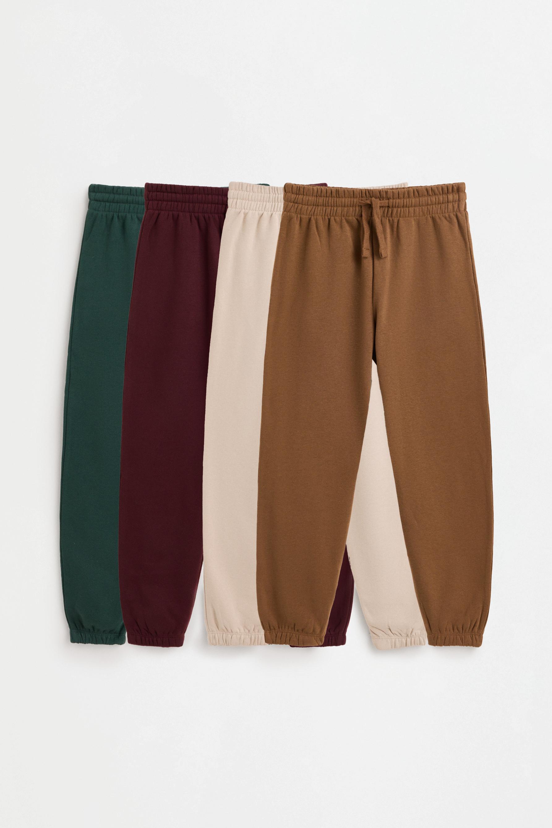 Pack 4 pantalones de felpa lisos