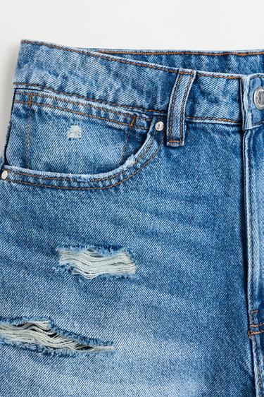 Basic mom fit denim shorts — PALE INDIGO 7