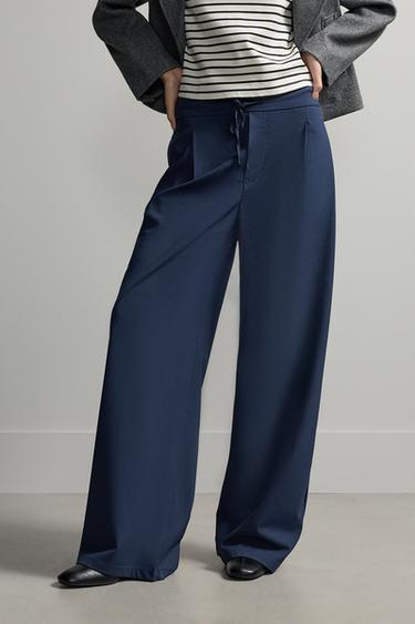 Basic straight trousers — NAVY 3