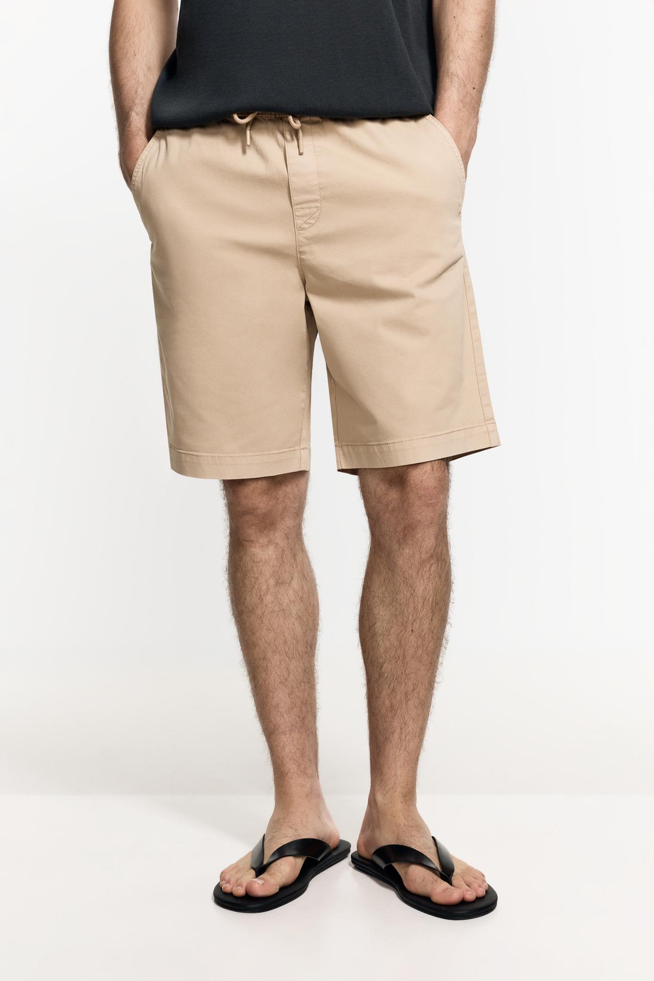 Jogger Bermuda shorts — BEIGE
