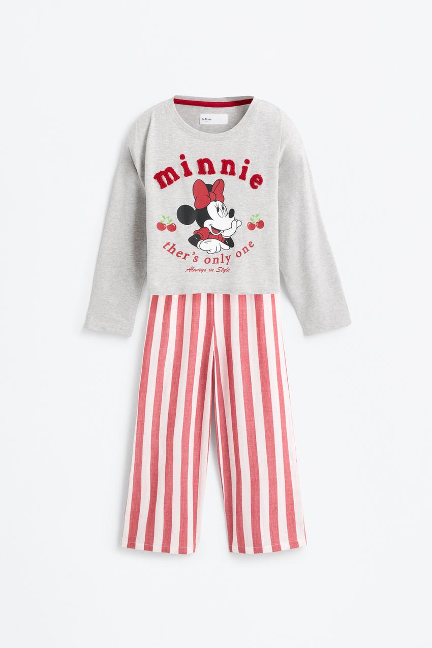 Pigiama Lungo Minnie Mouse Per Donna - Set 2 Pezzi In Pile Morbido - Ideale Per L'inverno