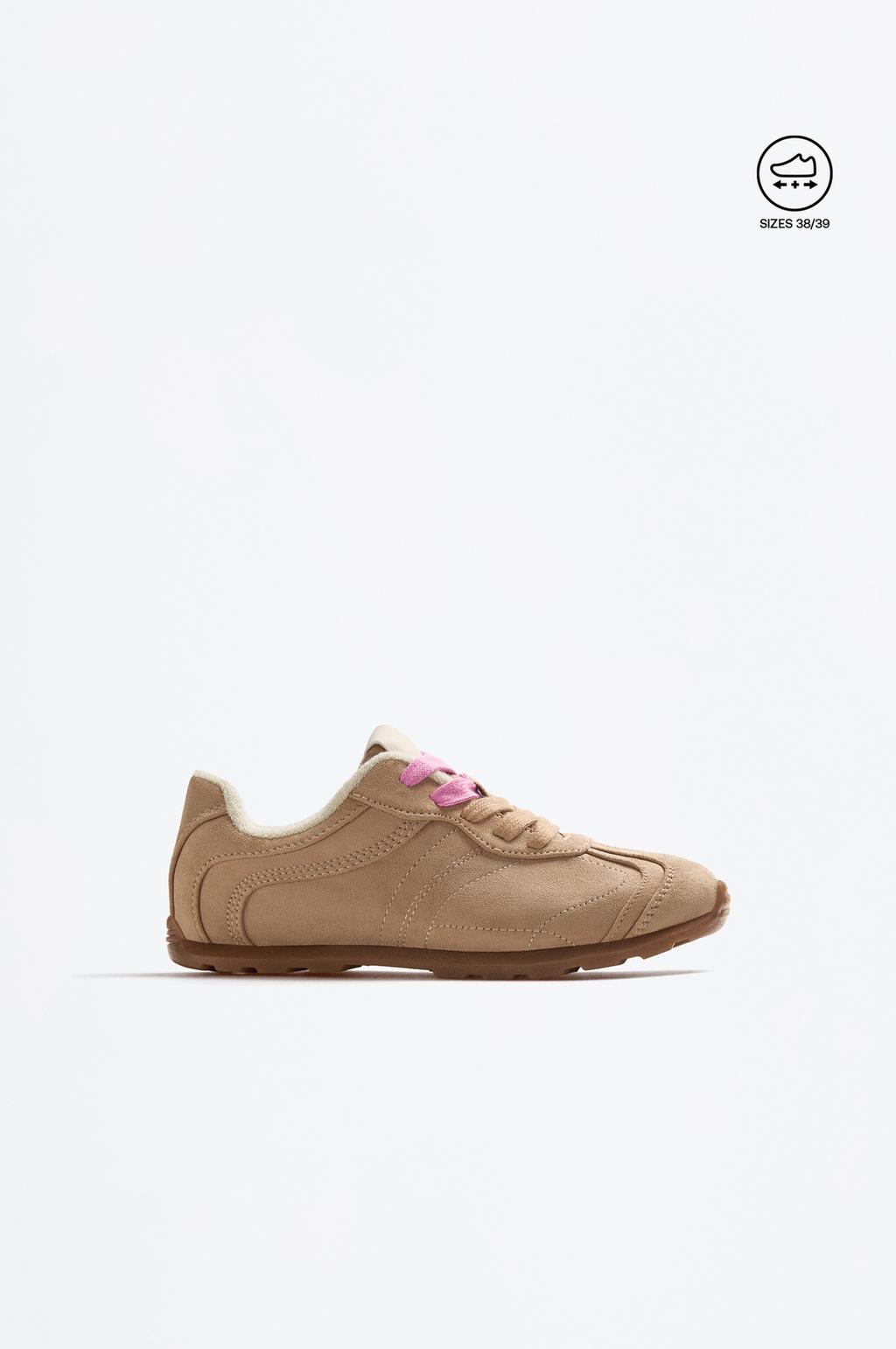 Pantofi sport cu talpă subțire și efect de piele întoarsă