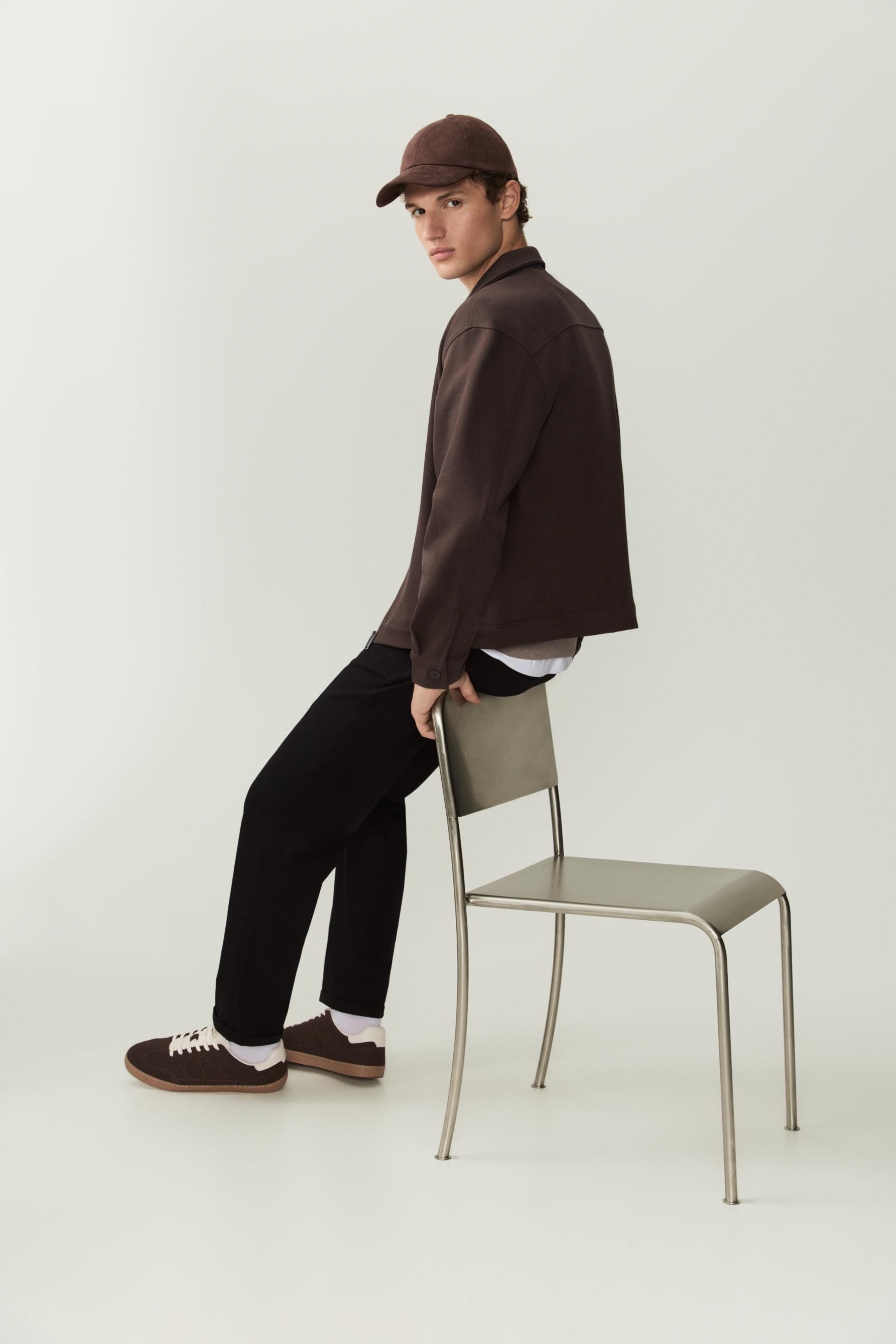 Tailored slim fit trousers — BLACK