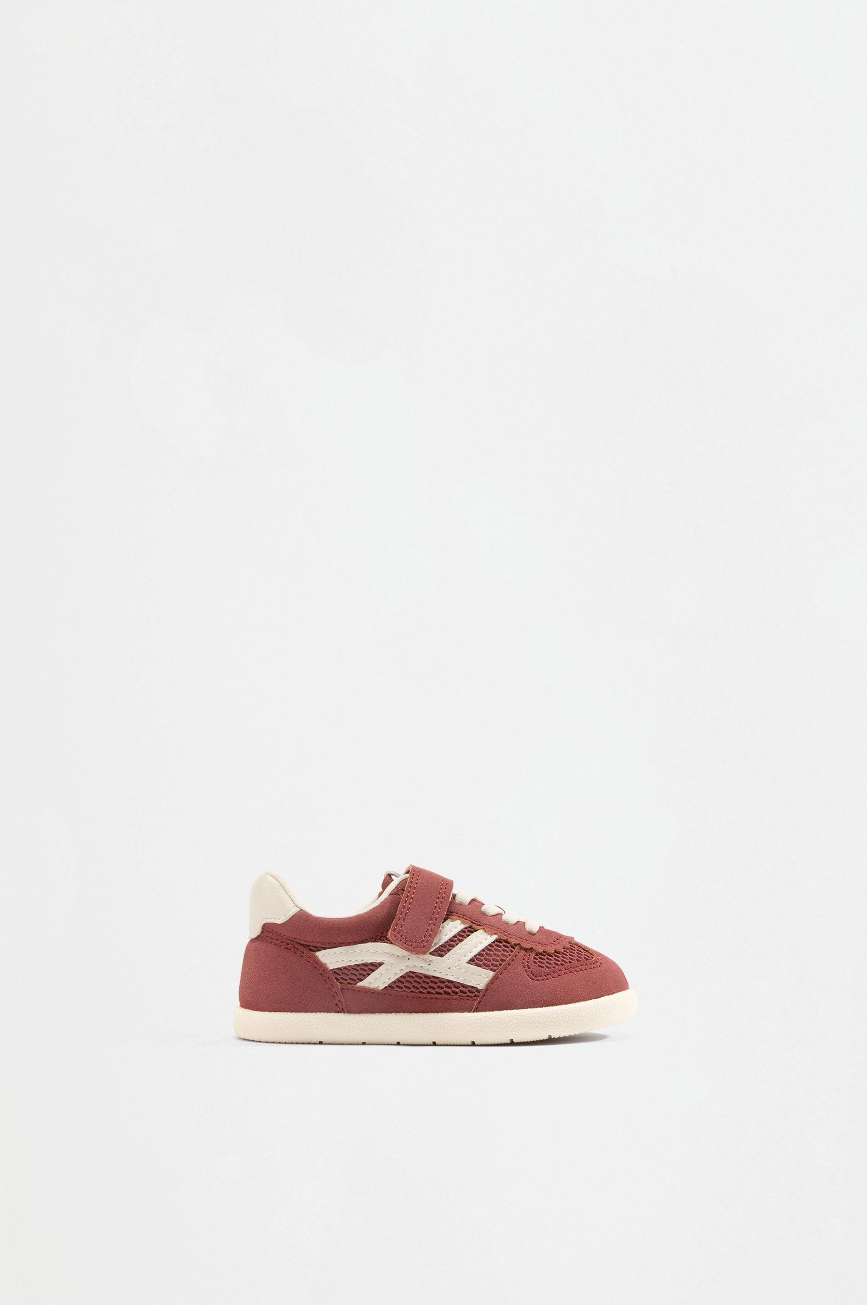 Mixed-finish barefoot sneakers — BURNT ORANGE