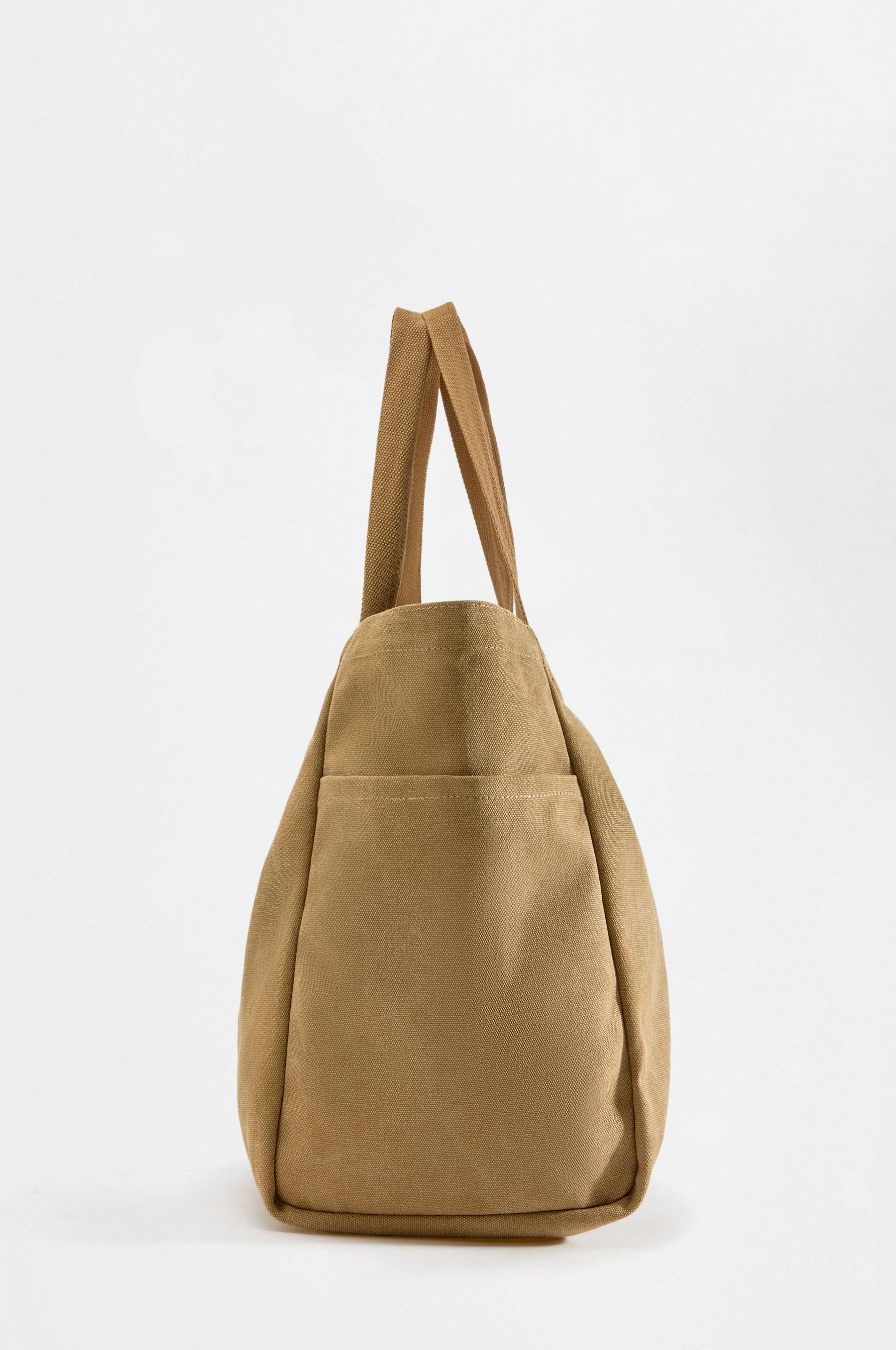 Canvas shopper bag — BEIGE