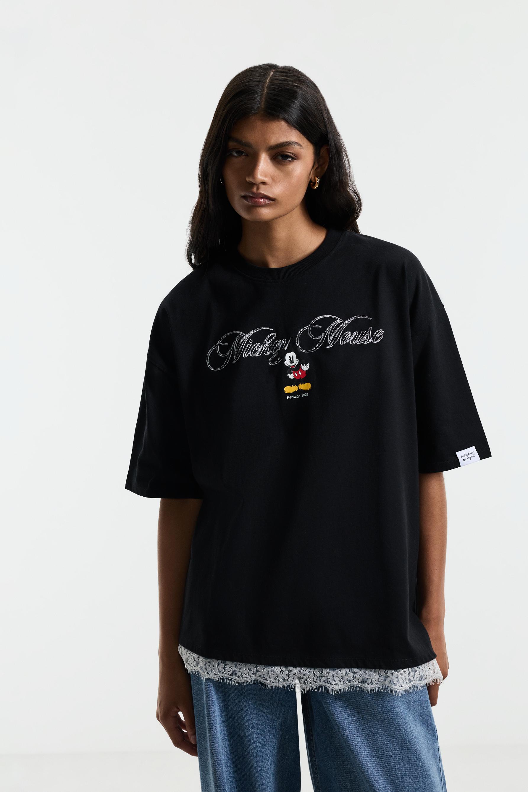 Mickey Mouse ©Disney lace T-shirt — BLACK