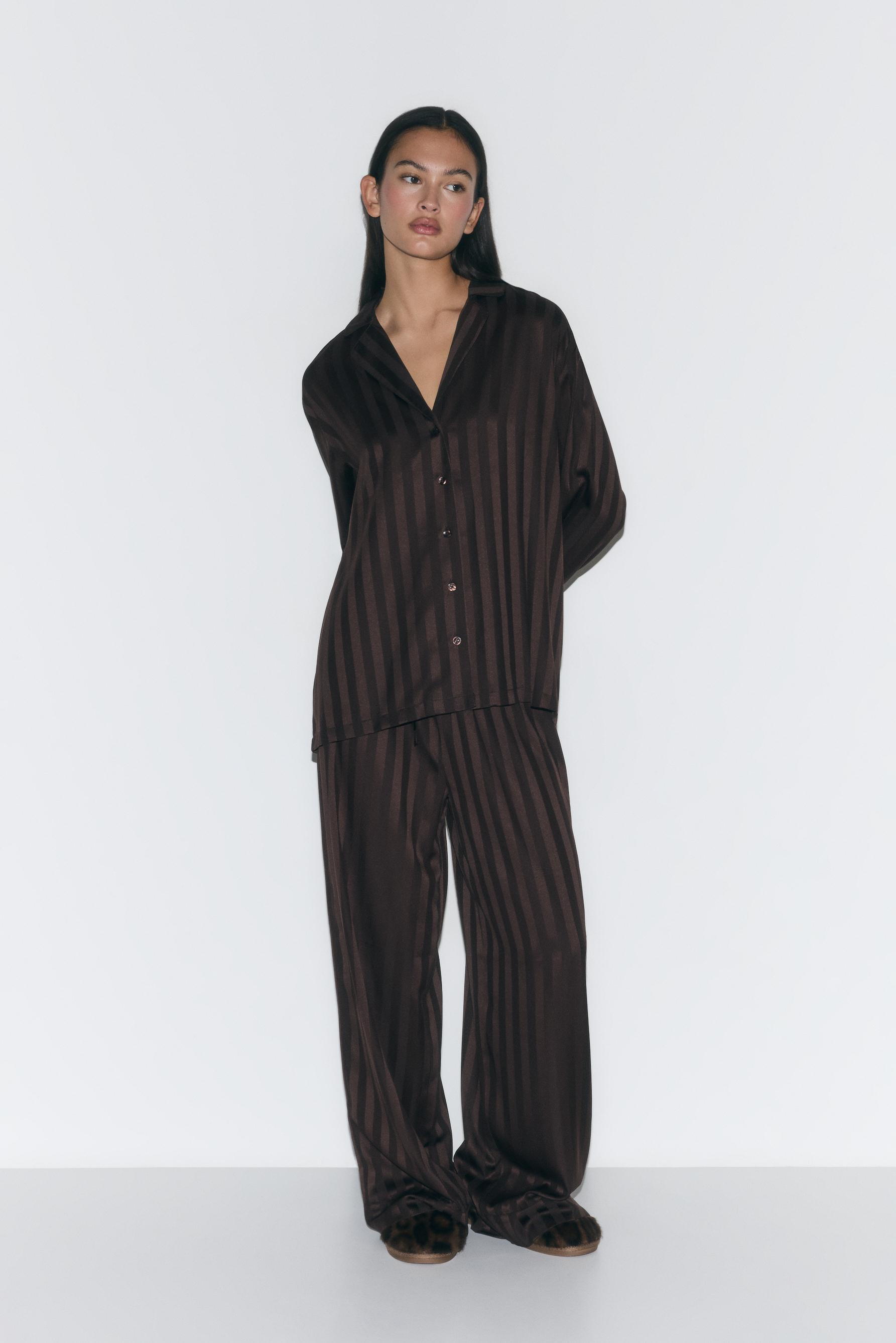 Pijama satinado rayas