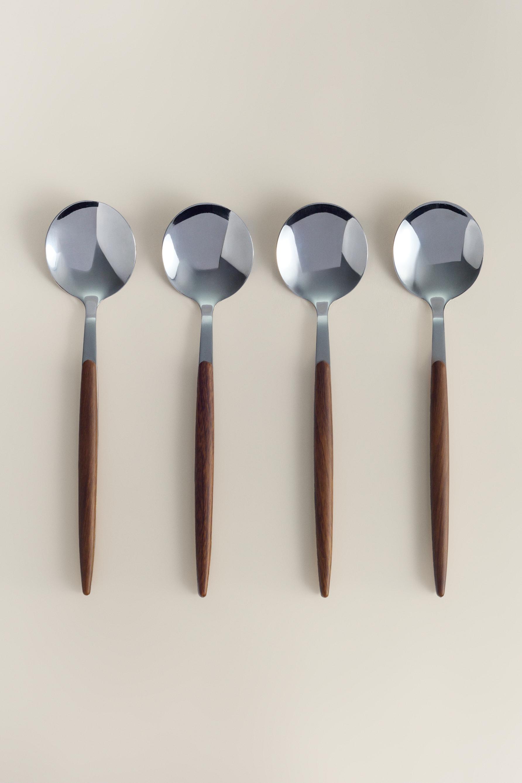 Pack 4 cucharas efecto madera