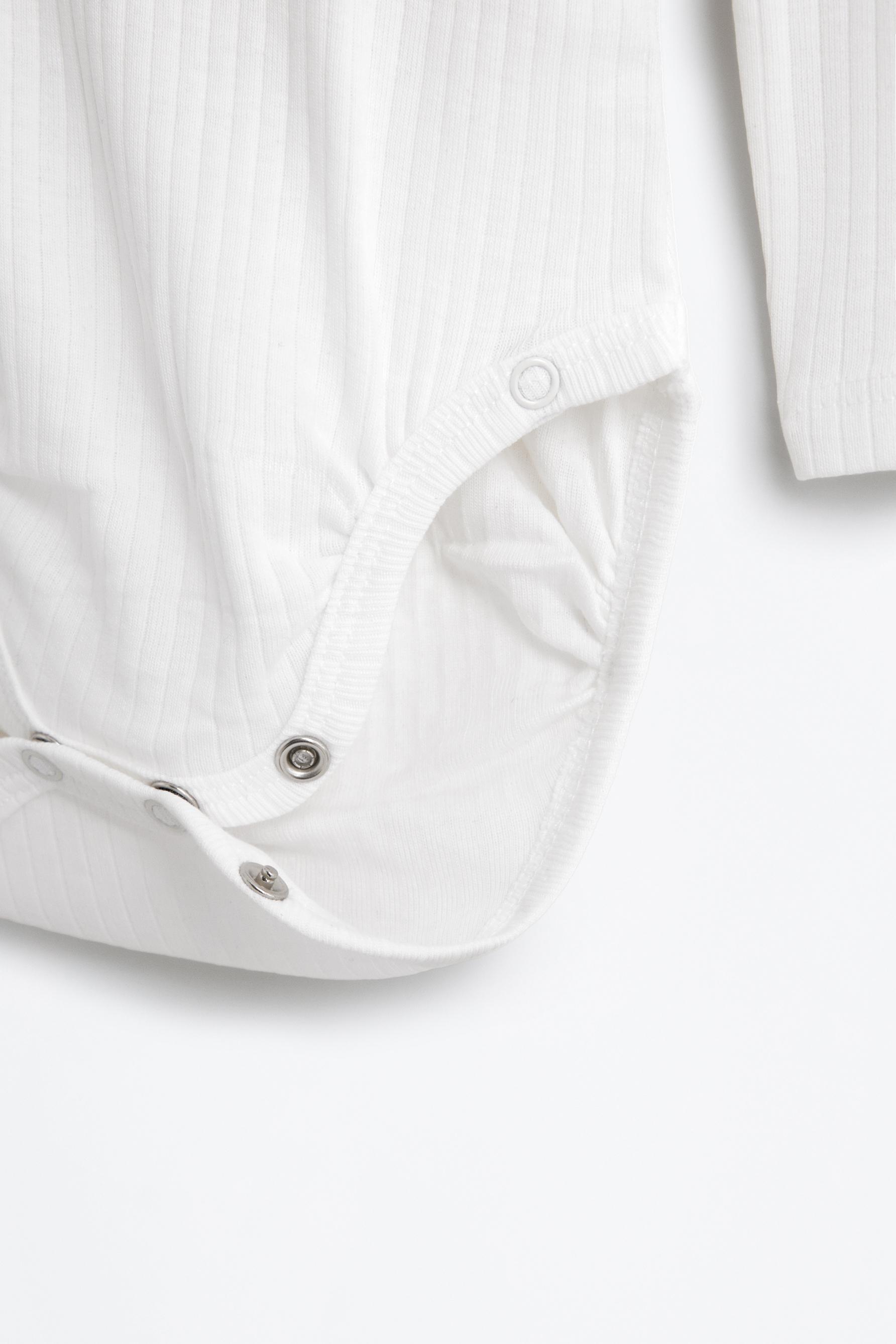 Pack of 2 ribbed kimono bodysuits — WHITE