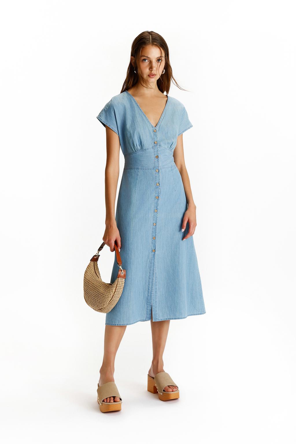 Vestido midi denim ligero