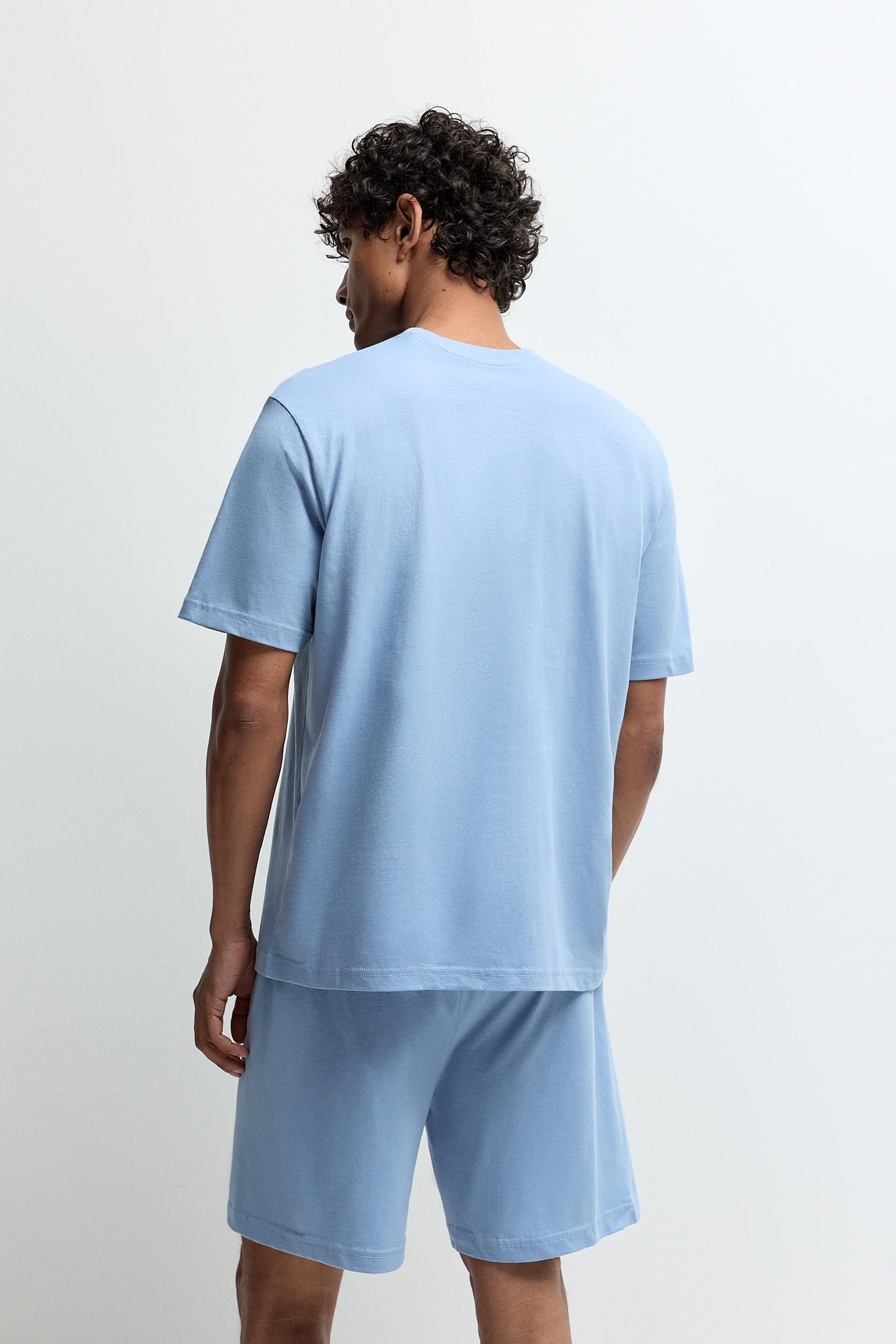 Short printed pyjamas — MEDIUM BLUE