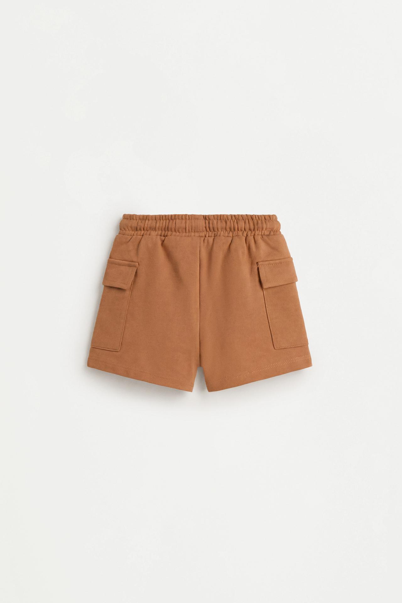 Plush cargo Bermuda shorts — PUMPKIN