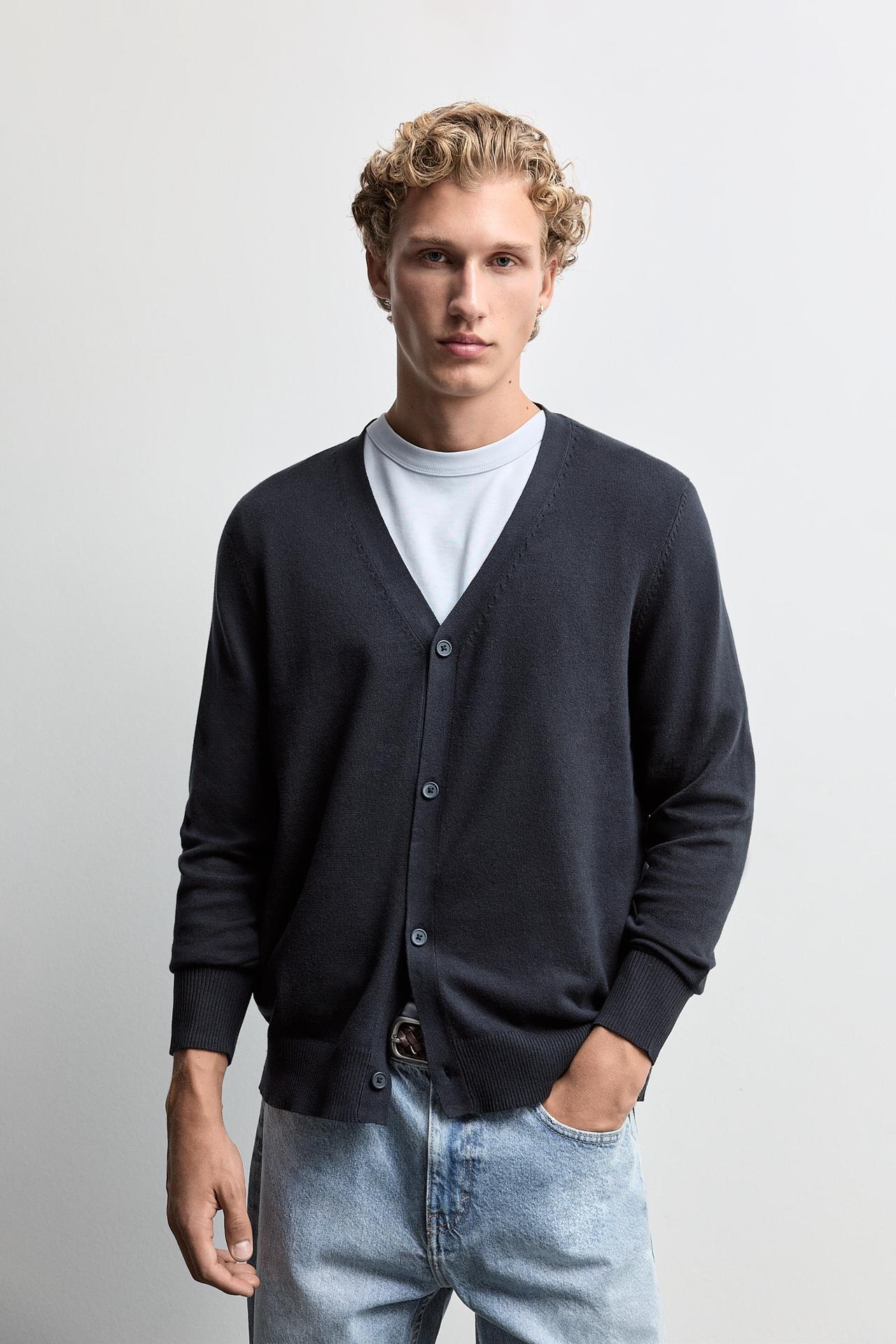 Basic cardigan — NAVY