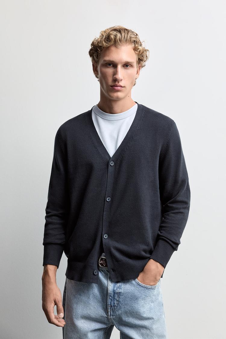 Basic cardigan — NAVY