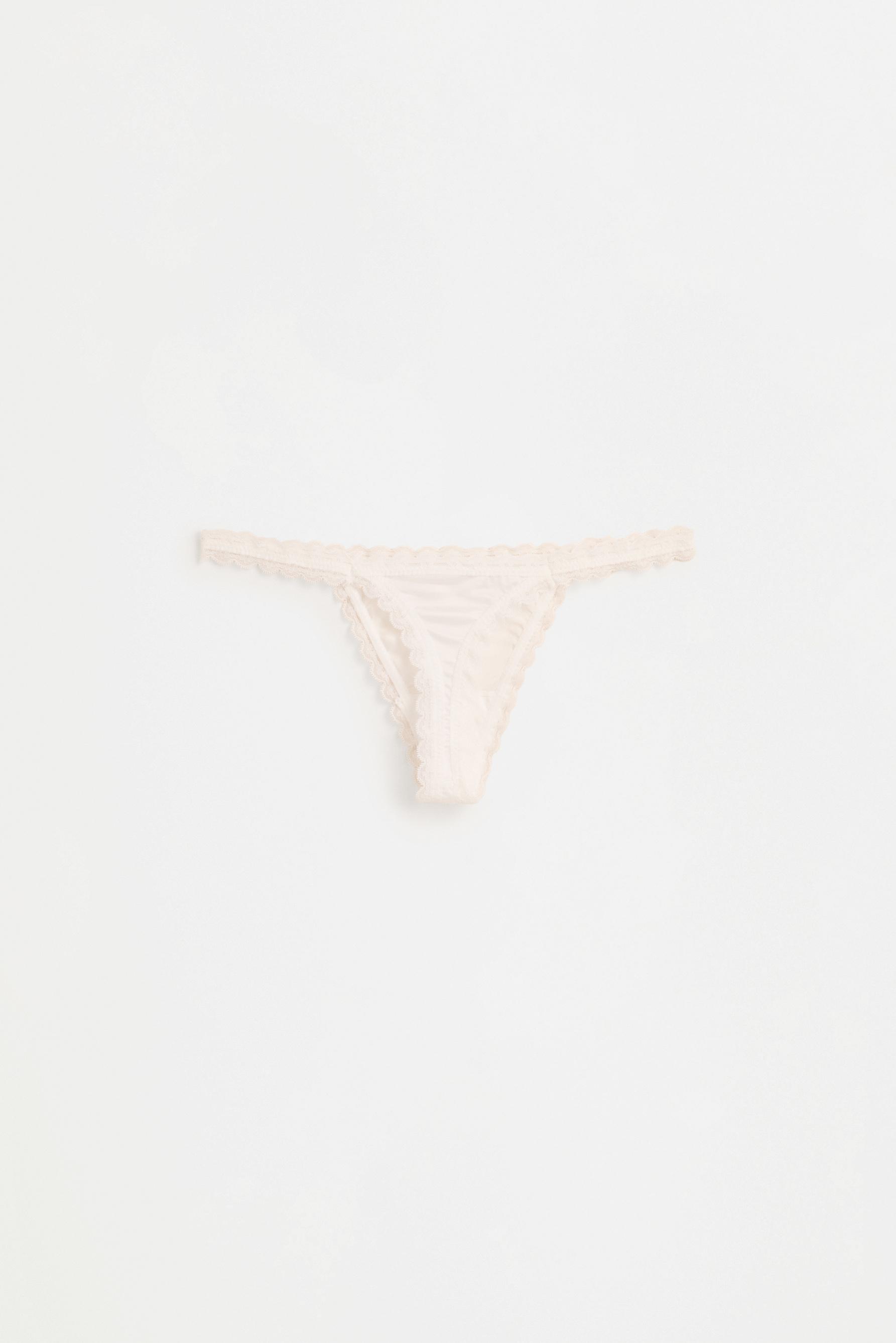 Satin Lace Thongs (4-Pack) — BLUE/WHITE