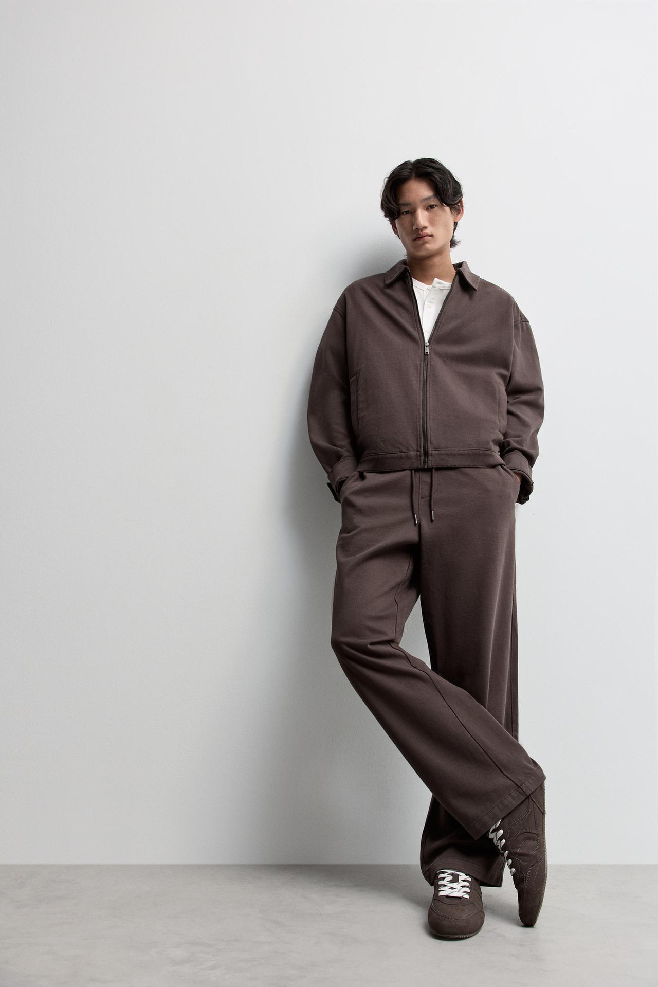 Wide-leg jogger trousers — CHOCOLATE