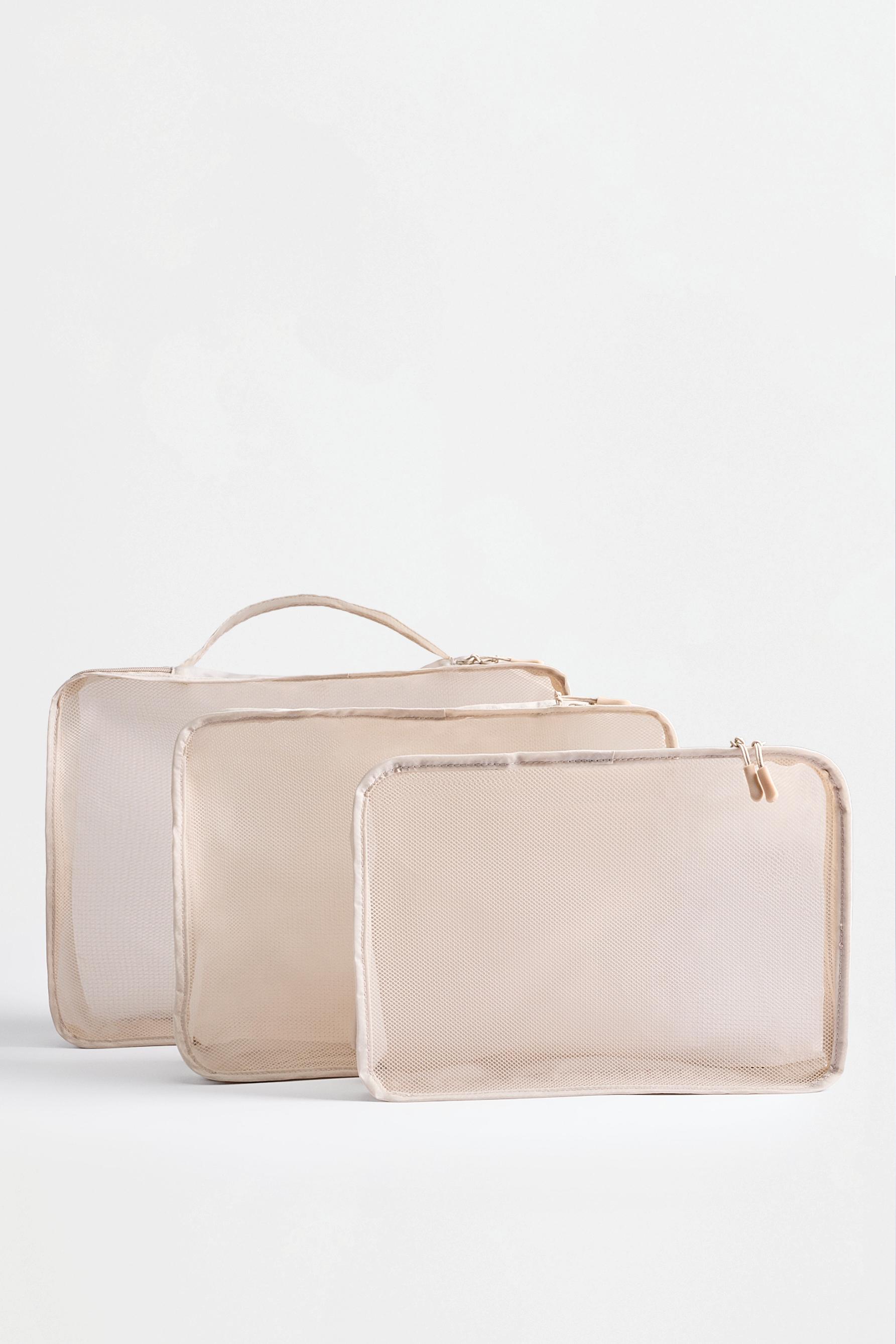 Set of 3 travel organisers — ECRU