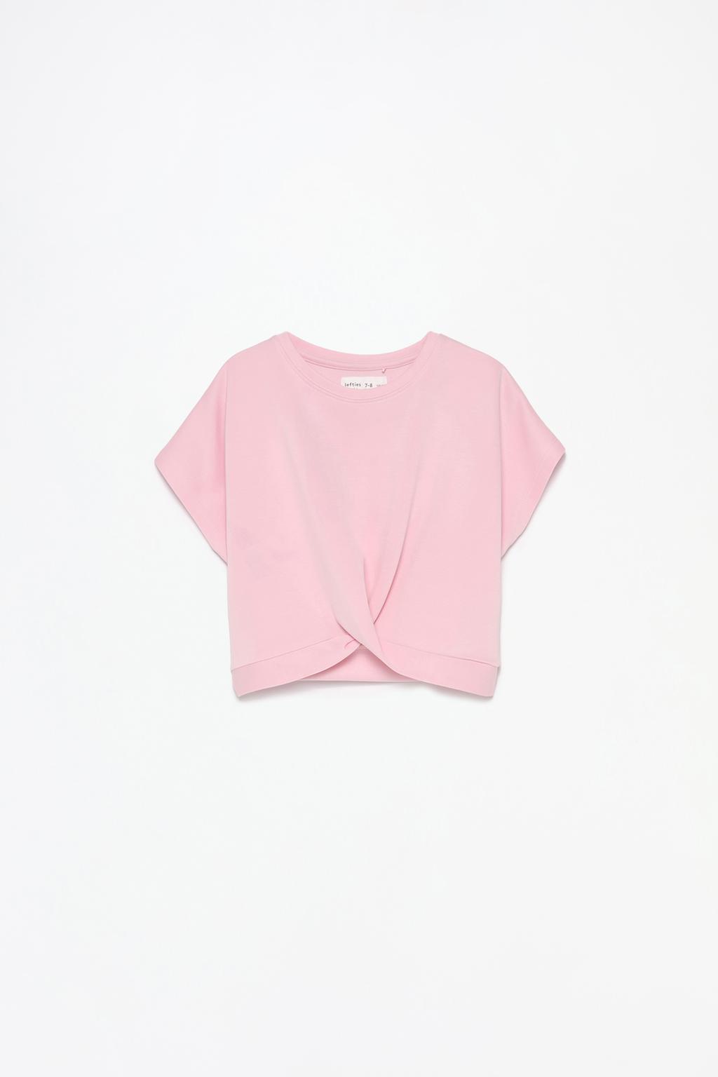 Short sleeve sweatshirt with knot