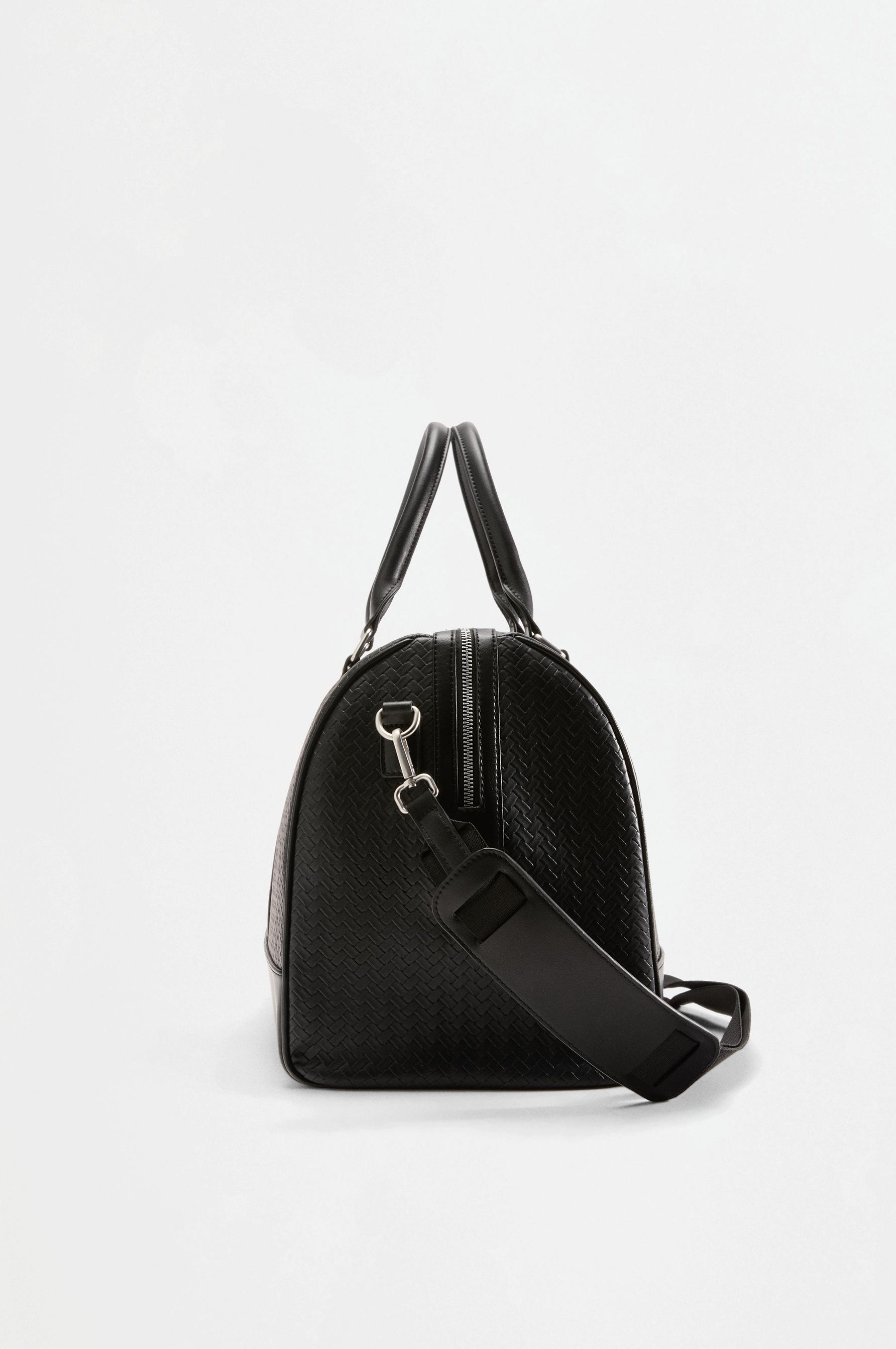 Braided-effect bowling bag — BLACK