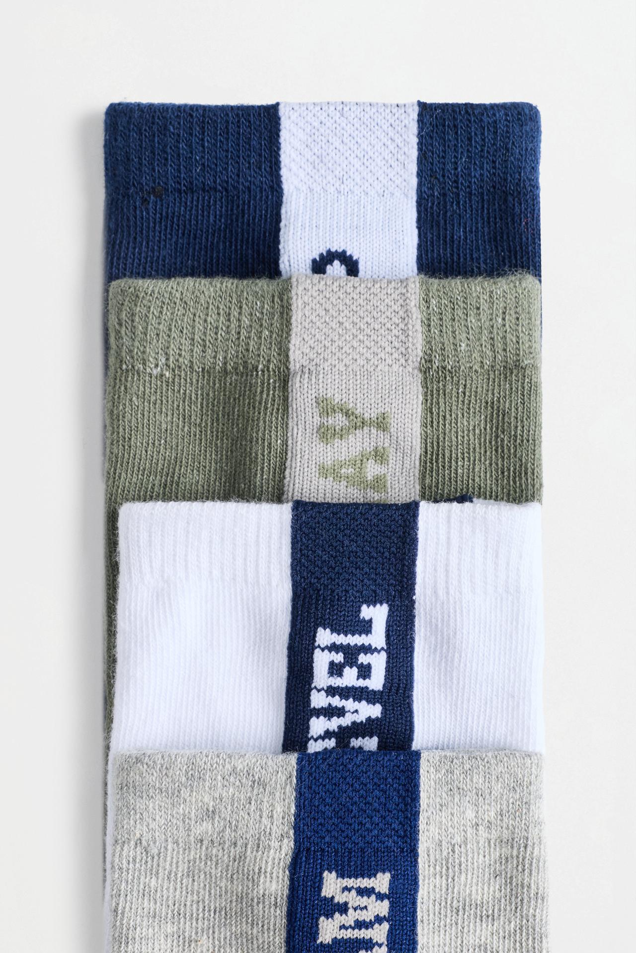 Long Socks with Text (Pack of 7) — GREENISH BLUE