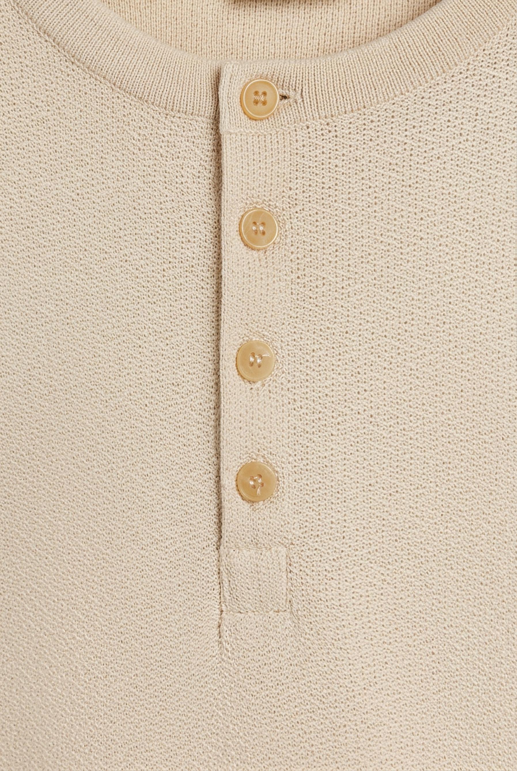 Rustic henley T-shirt — CAMEL