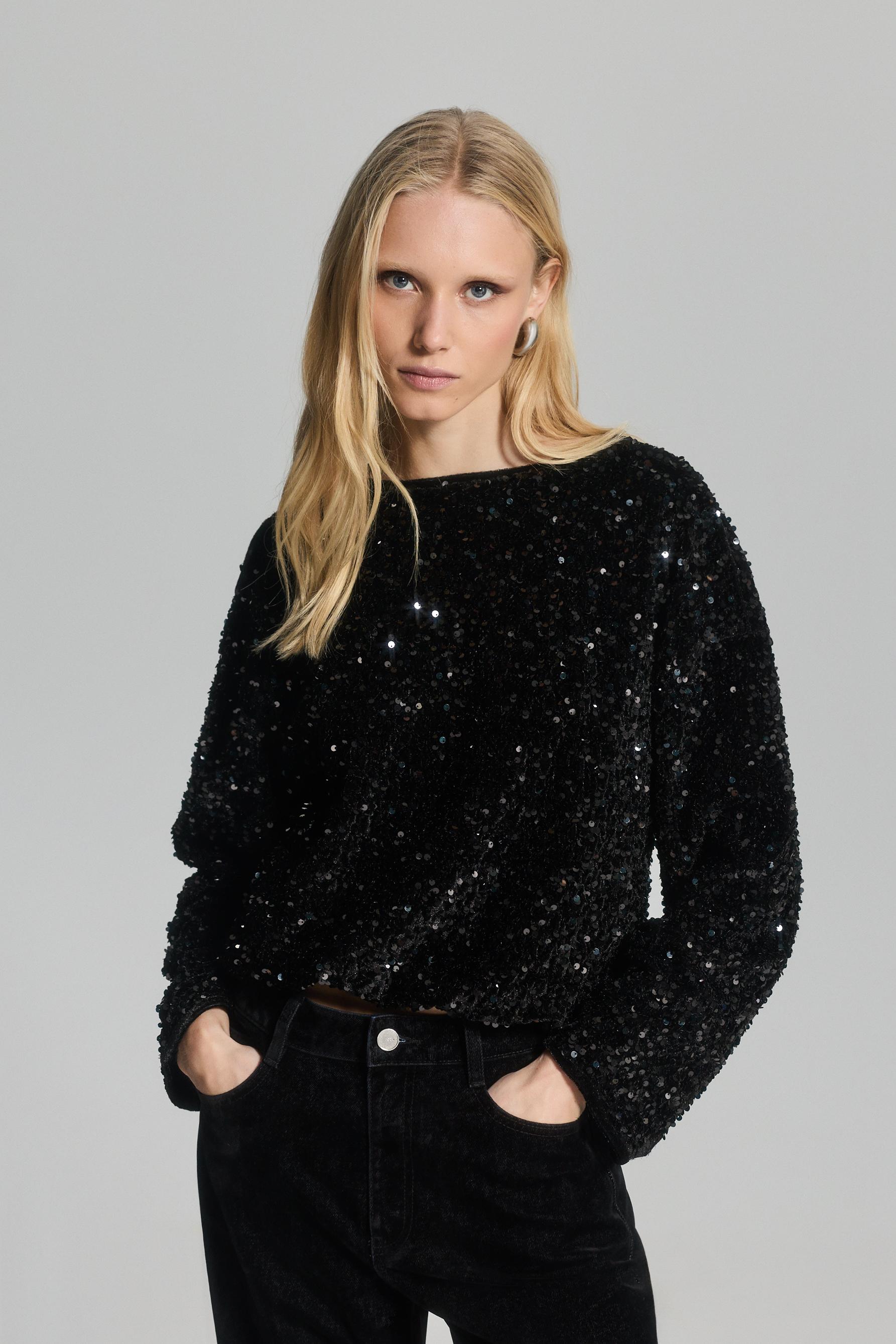 Sudadera terciopelo lentejuelas