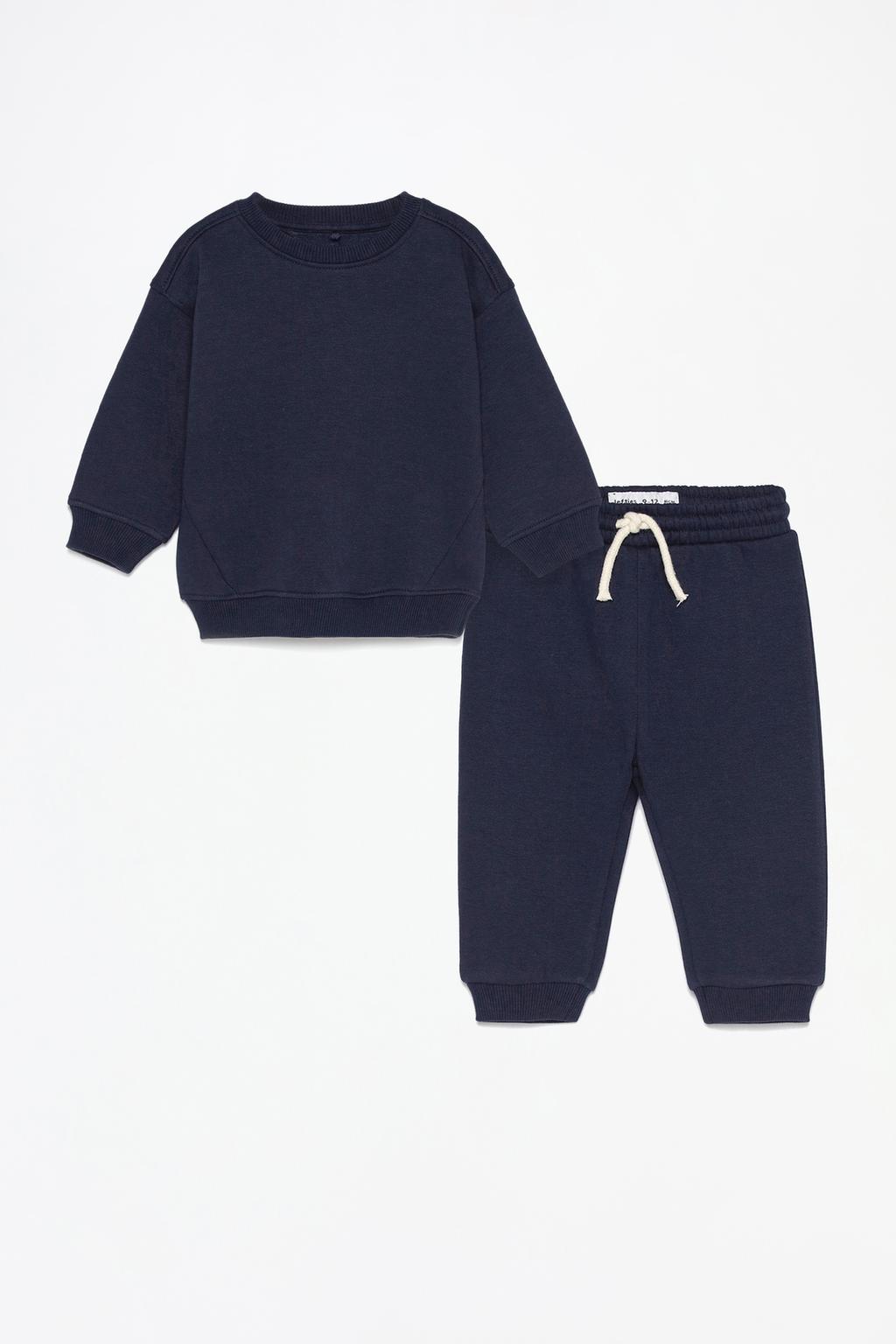 Basic plush sweatshirt and trousers co-ord