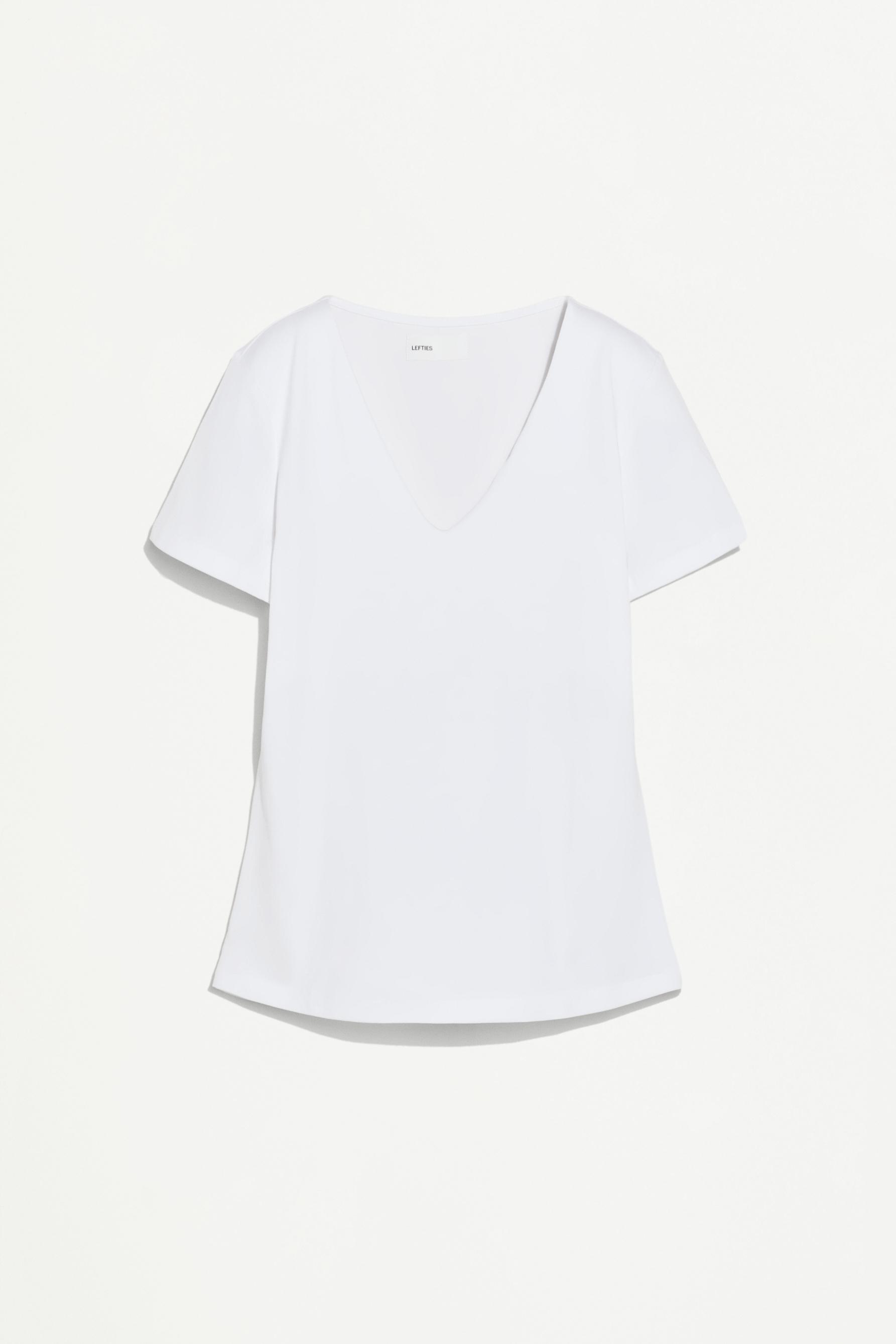 V-neck T-shirt — WHITE