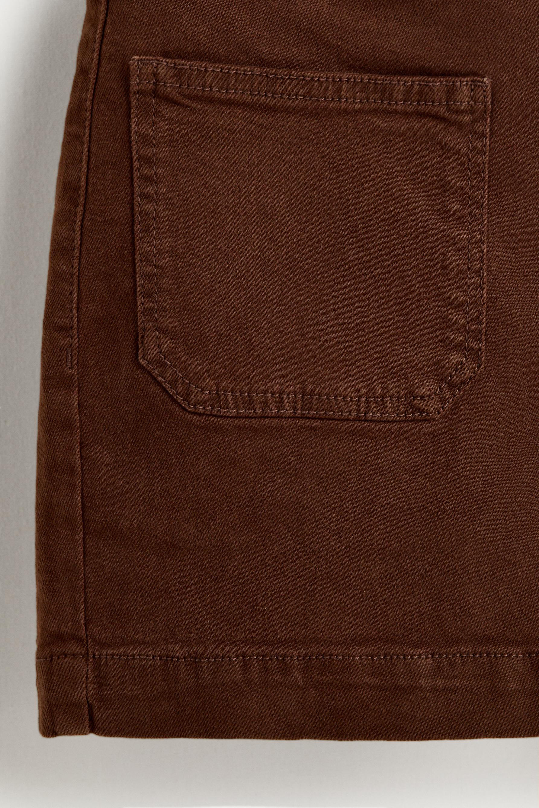 Bermuda shorts with belt — BROWN MARL