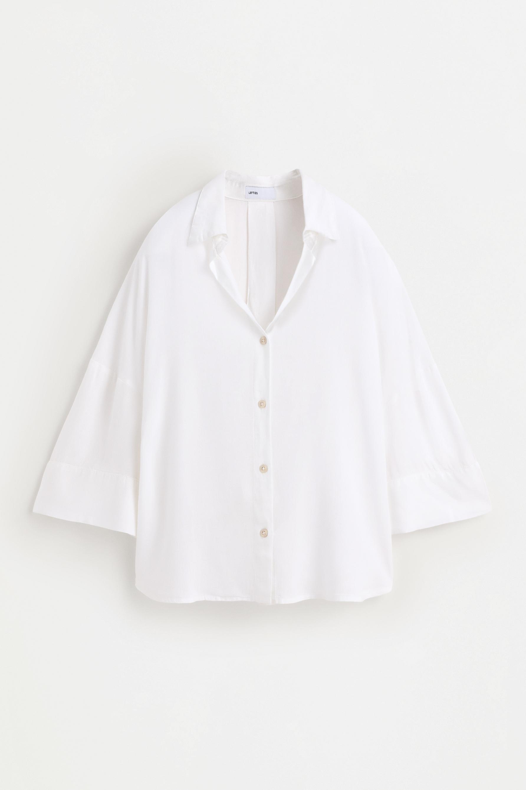 Wide sleeve shirt — WHITE