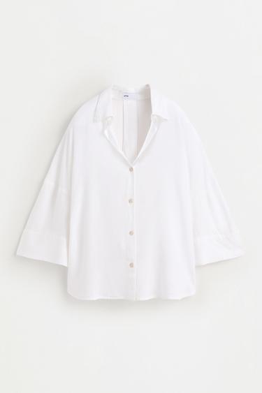Wide sleeve shirt — WHITE 6