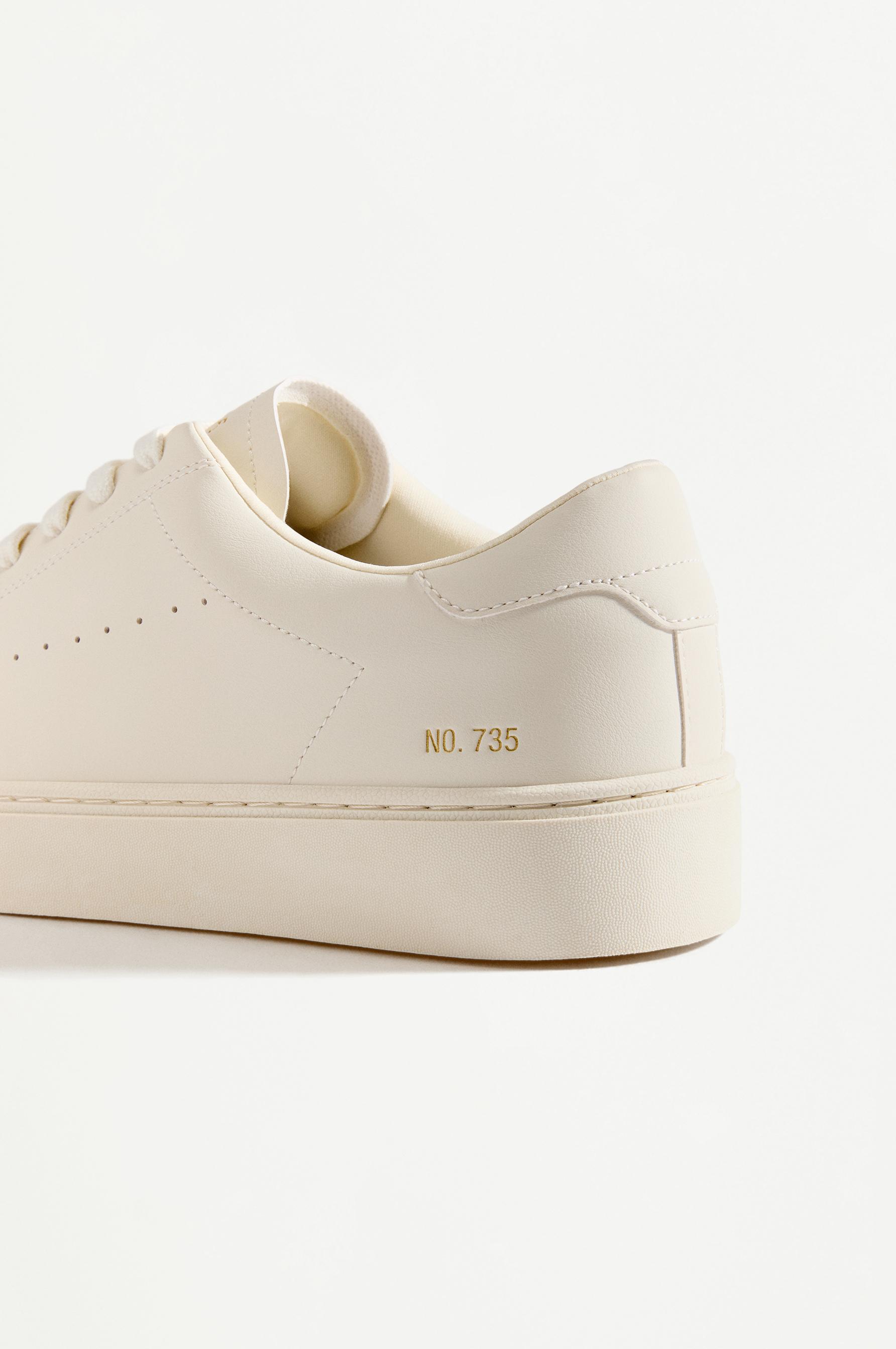 Contrast heel detail slippers — BEIGE