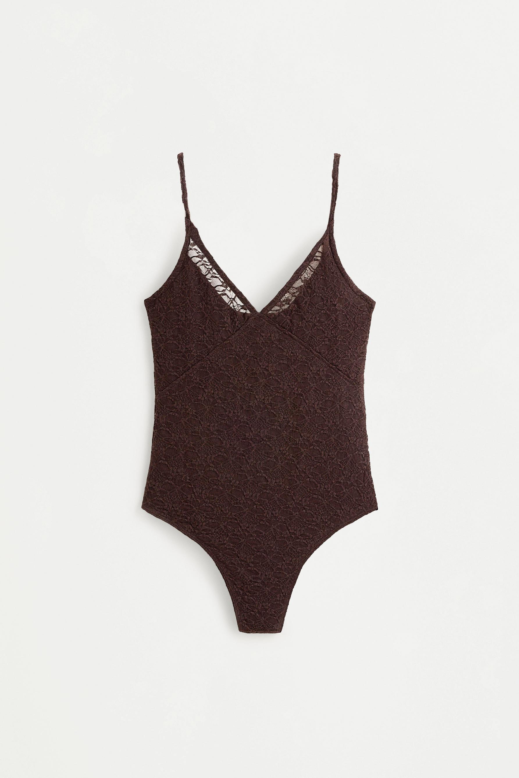 Lace bodysuit — CHOCOLATE