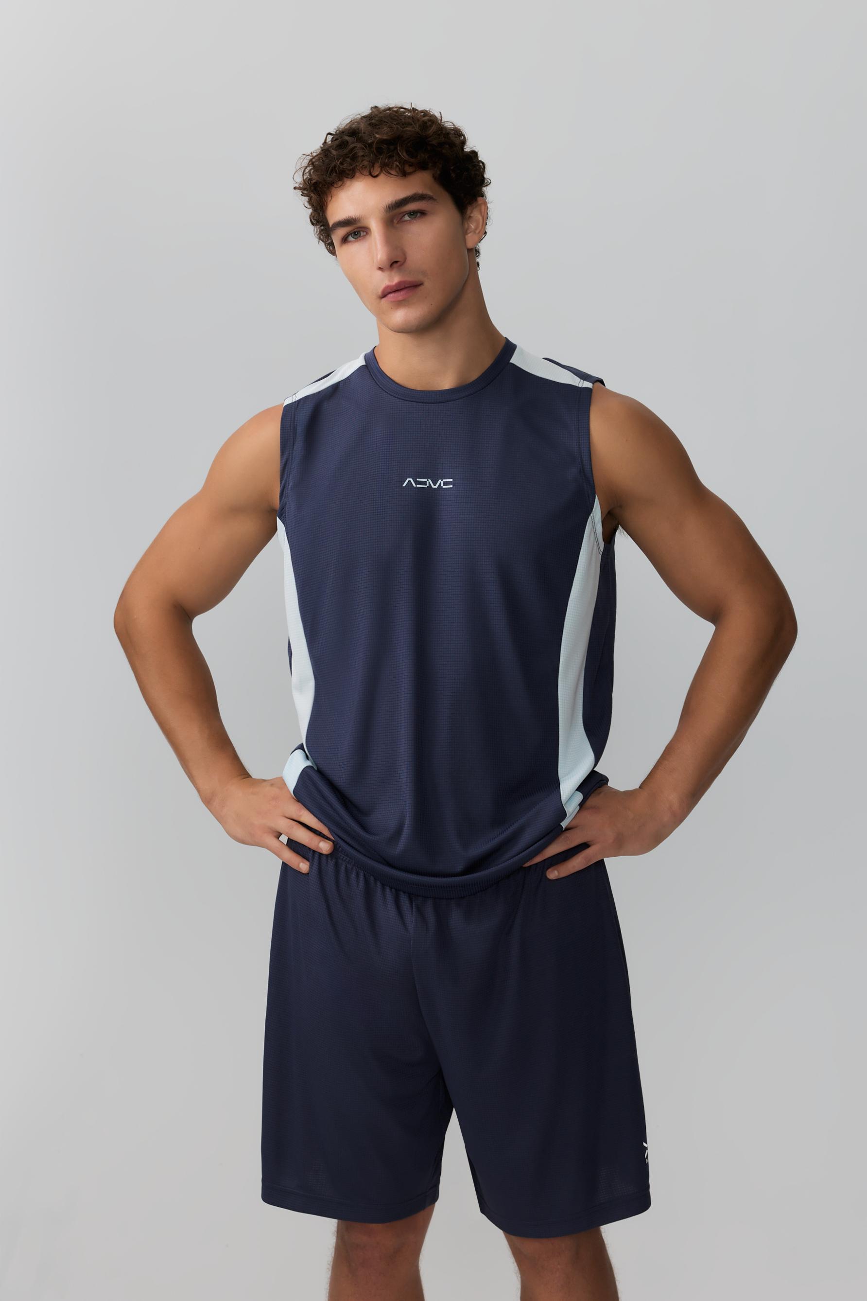 Camiseta deportiva sin mangas color block