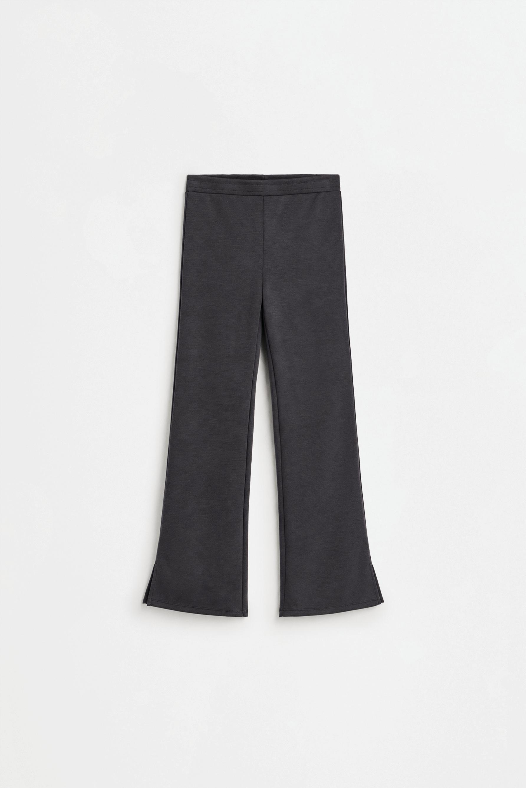 Bell bottom trousers with splits — TAUPE GREY