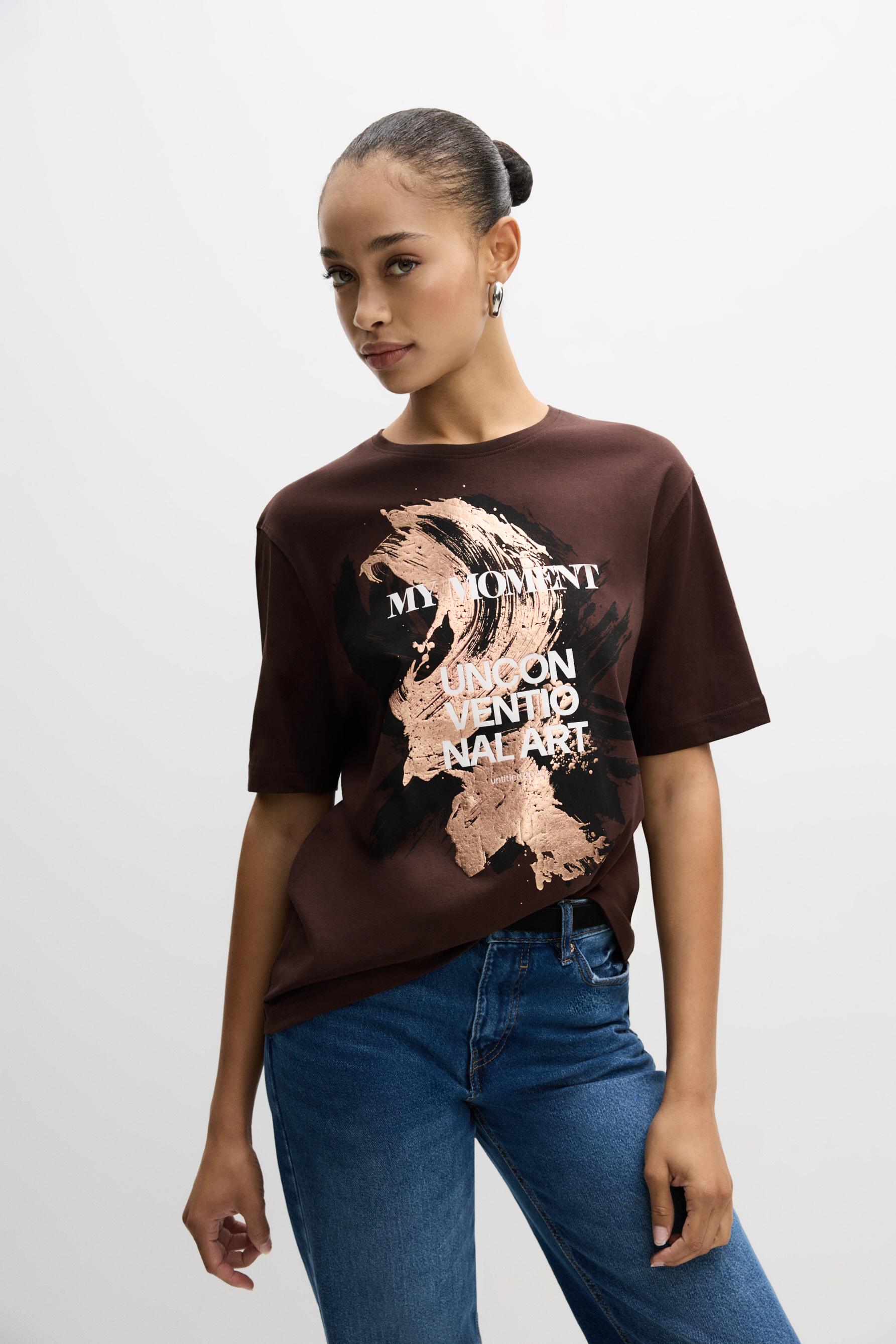 Camiseta estampado metalizado