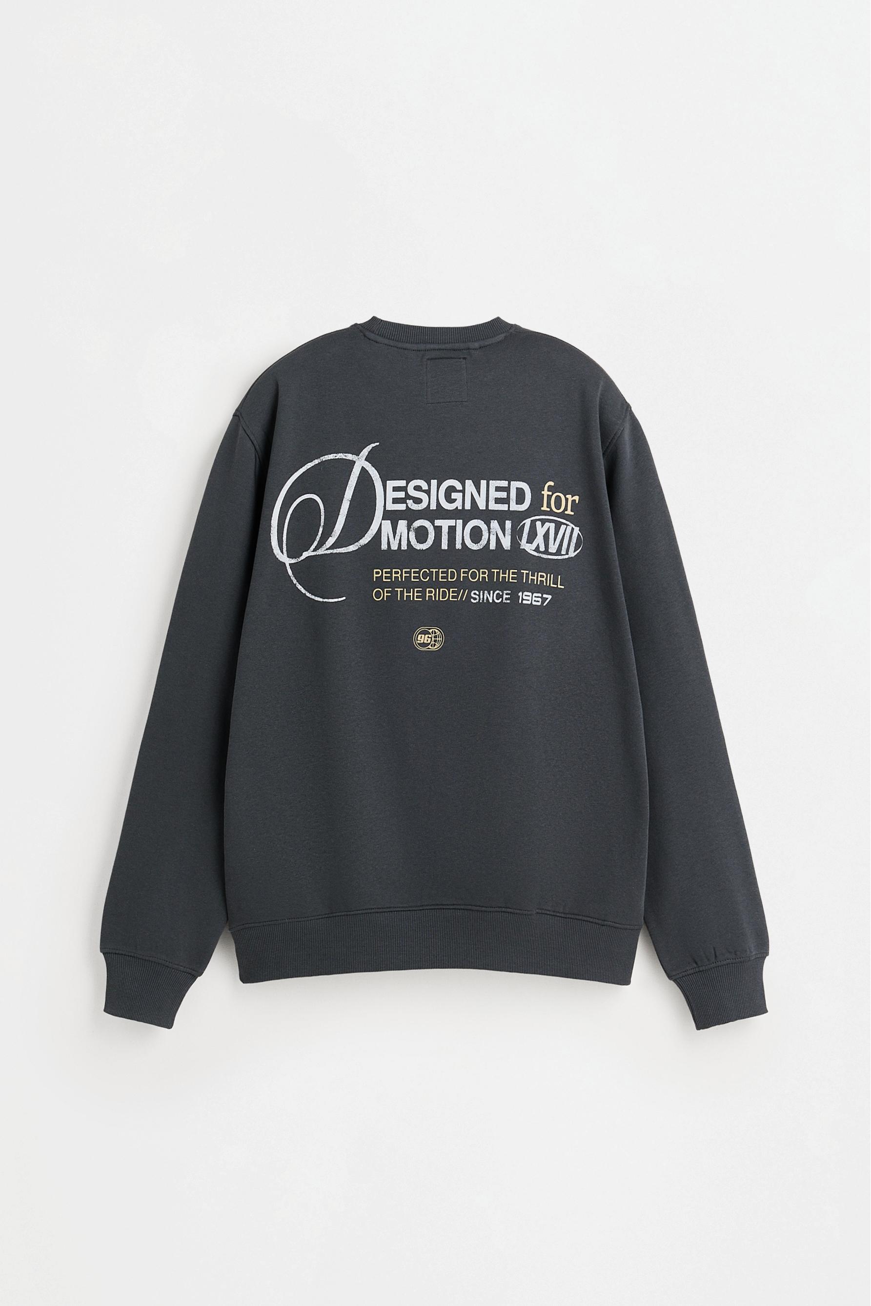 Text print sweatshirt — DARK GREY