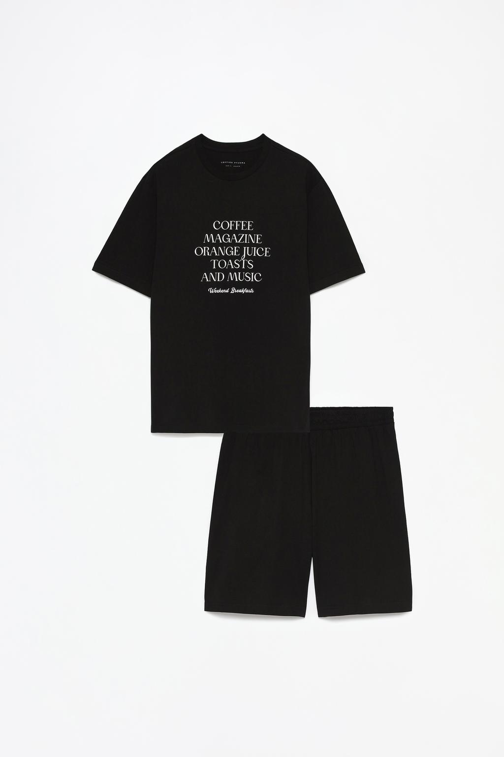 Short pyjamas with slogan print