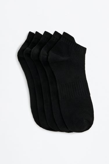 Short sports socks (5-pack) — BLACK 1